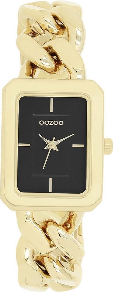 OOZOO Quarzuhr Oozoo Damen Armbanduhr Timepieces Analog, Damenuhr  rechteckig, groß (ca. 31x24mm) Metallarmband, Fashion-Style, Japanisches  Laufwerk