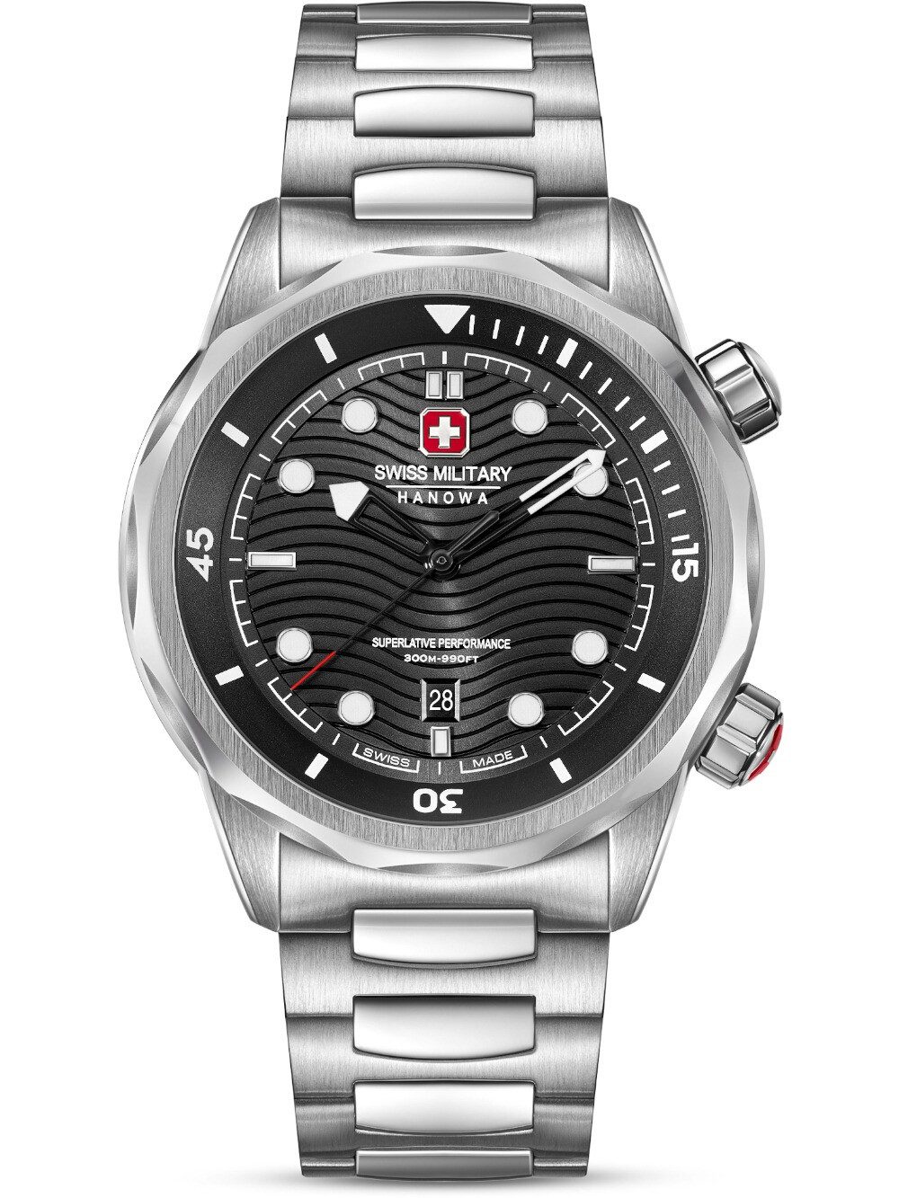 Swiss Military Hanowa Quarzuhr Swiss Military Hanowa SMWGH0006404 Herrenuhr Breakwater 43mm 30ATM Swiss Military Hanowa SMWGH0006404 Herrenuhr Breakwater 43mm 30ATM