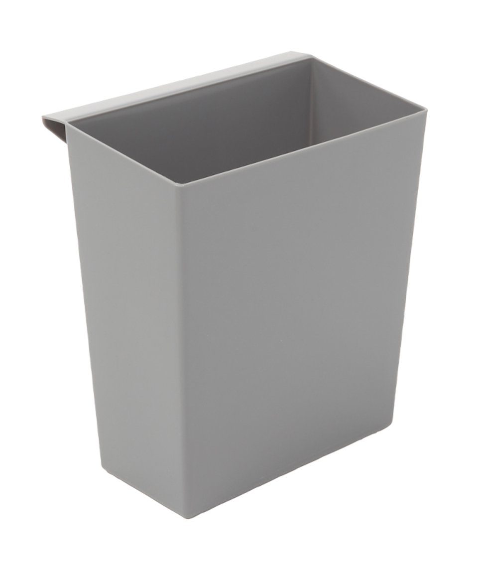 Papierkorb, Grau für PROREGAL® Papierkorb kegelförmigen viereckigen Einsatzbehälter Schwarz