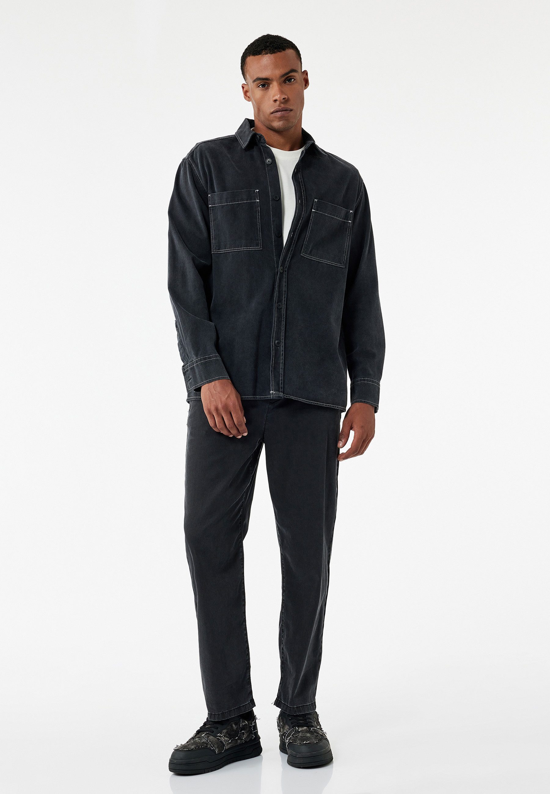 3/4-Jeans Normale Leibhöhe Jogger Loose-fit-Jeans