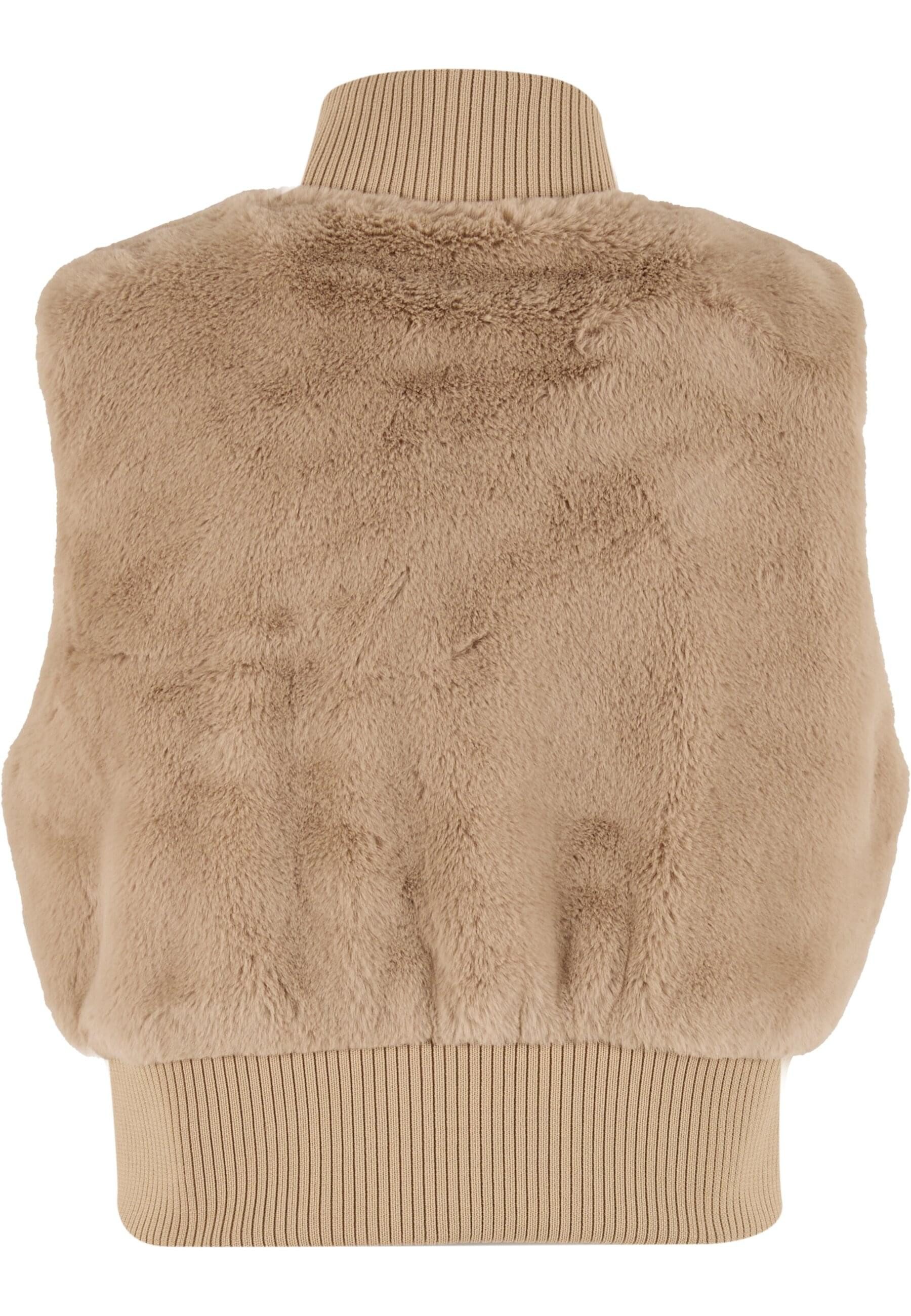 URBAN CLASSICS Steppweste Urban Classics Ladies Cropped Faux Fur Vest günstig online kaufen