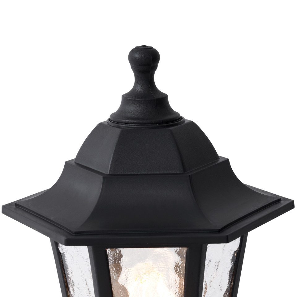 Qazqa Außen-Stehlampe New haven hammered, ohne Leuchtmittel, E27, Schwarz, Klassisch / Antik, Kunststoff, 1-flammig