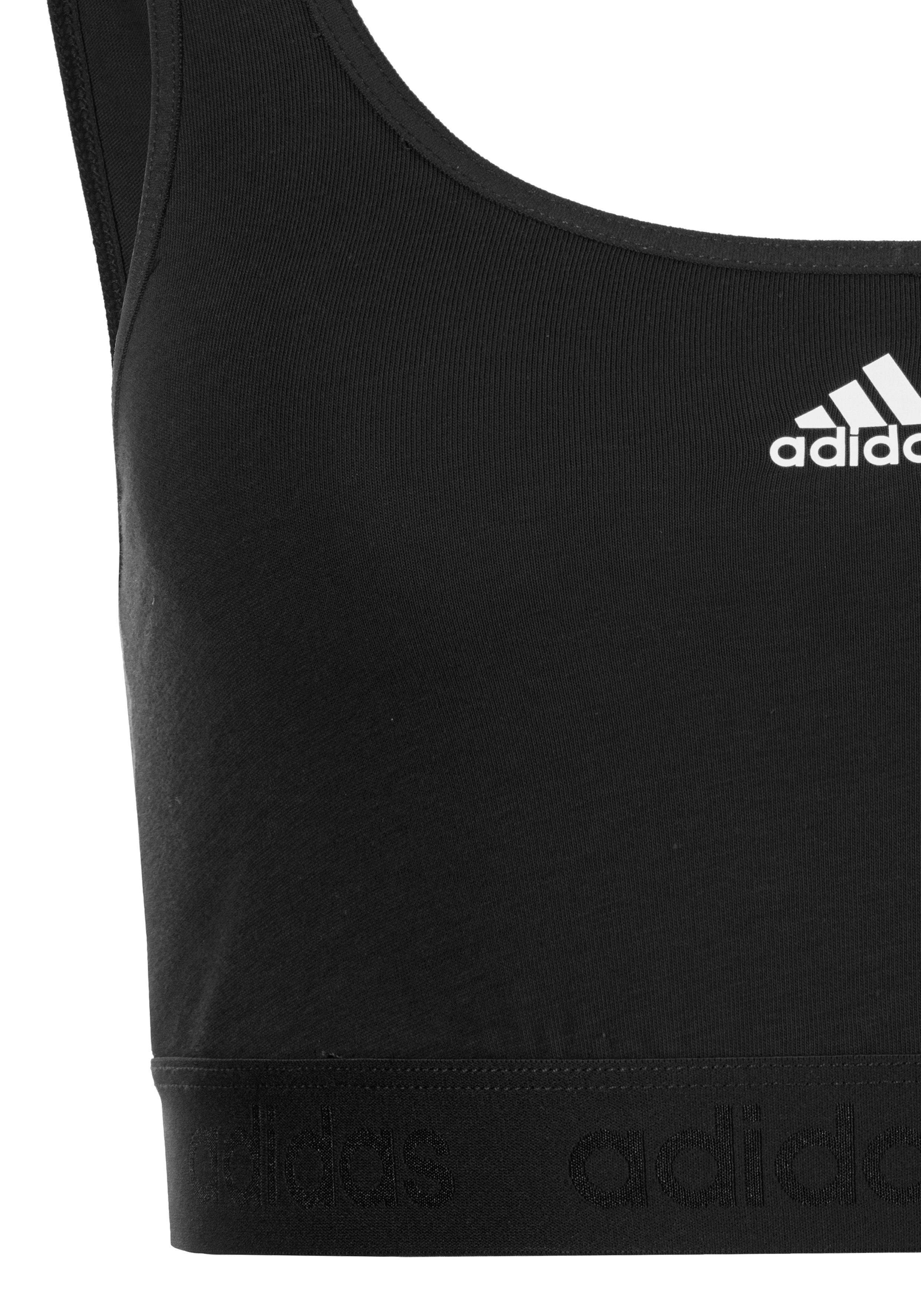 adidas Sportswear Bustier schwarz, Cut-Out am mit schwarz Sport-BH Rückteil