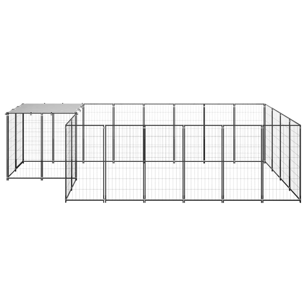 vidaXL Hundezwinger, Hundekäfig Schwarz 8,47 m² Stahl