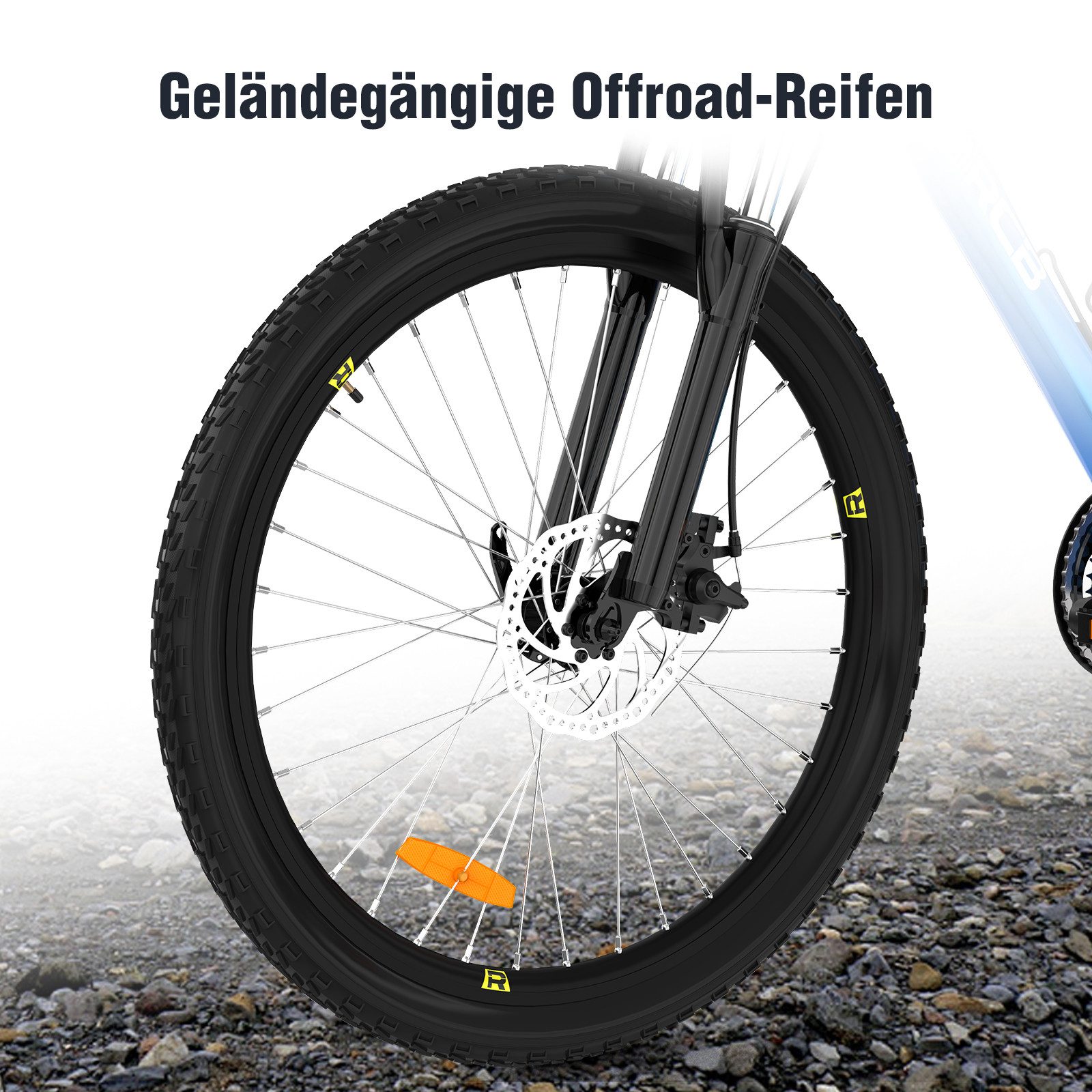 RCB TECH Mountainbike GK2, 26 Zoll Aluminium Fahrrad für Jugendliche & Erwachsene, bis 150KG, 21 Gang, Kettenschaltung, Federgabel & Scheibenbremsen