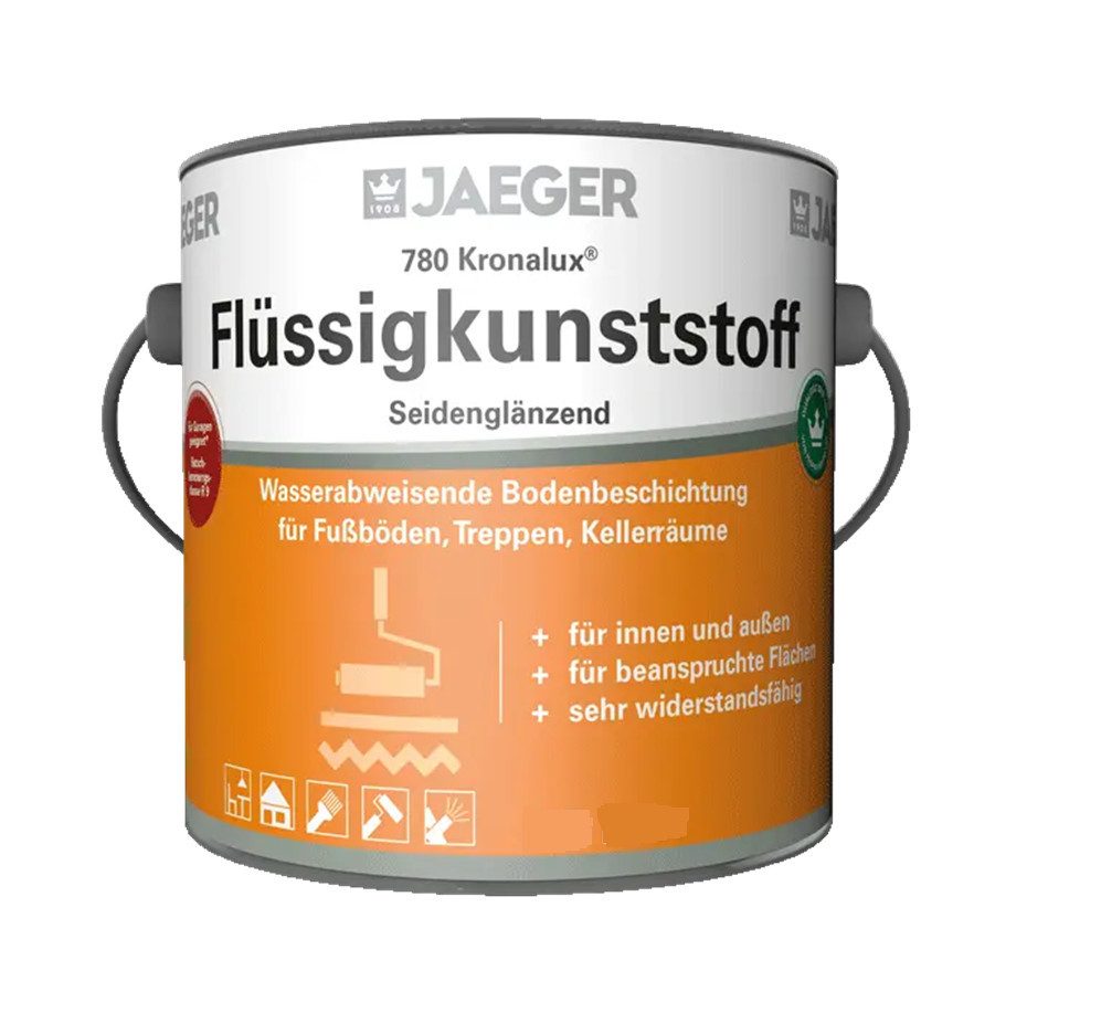 Jaegerlacke Acryl-Flüssigkunststoff Kronalux 1K-Bodenbeschichtung 780 sehr widerstandsfähig, lufttrocknend, einfache Verarbeitung