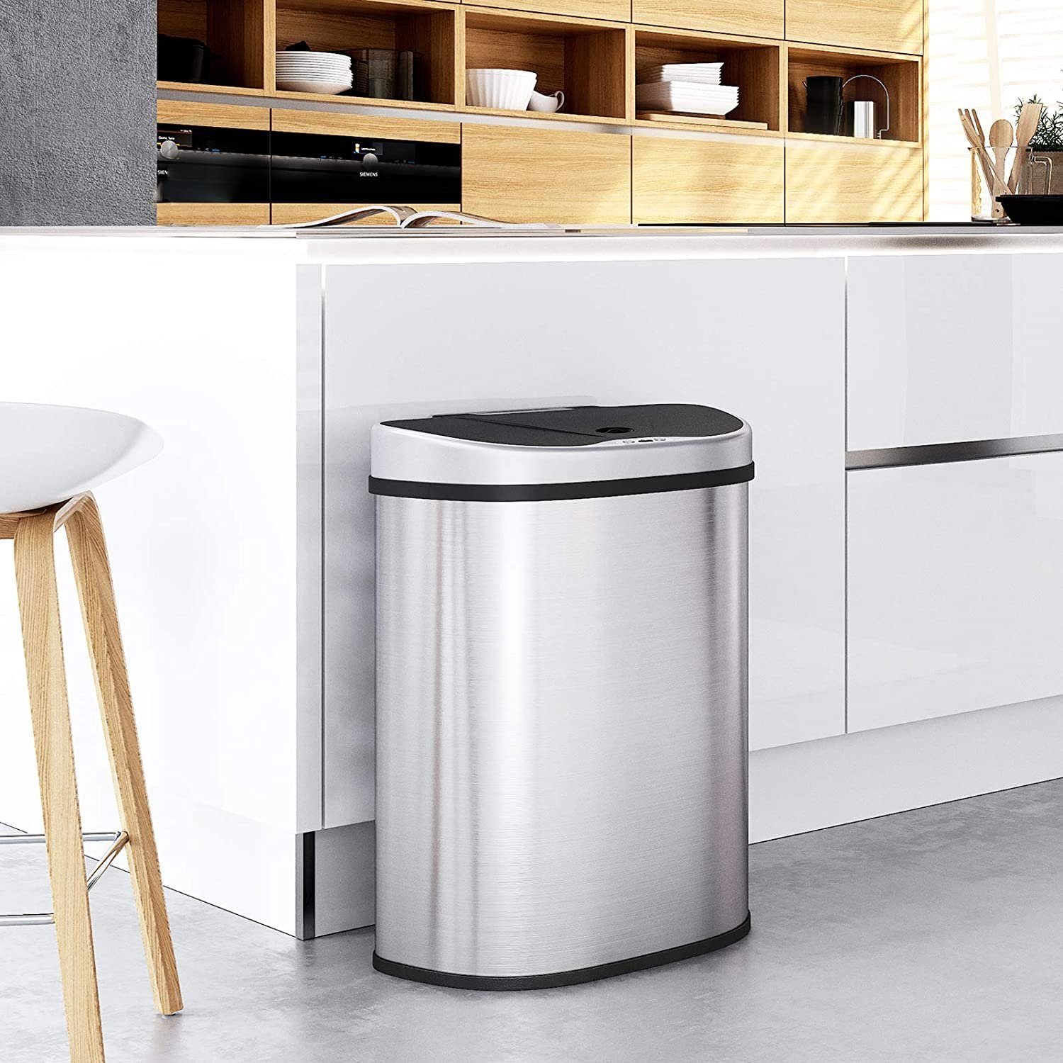 Songmics Mülleimer »LTB93NL«, 70L Mülleimer mit Sensor, automatischer Abfalleimer, 2 x 35L