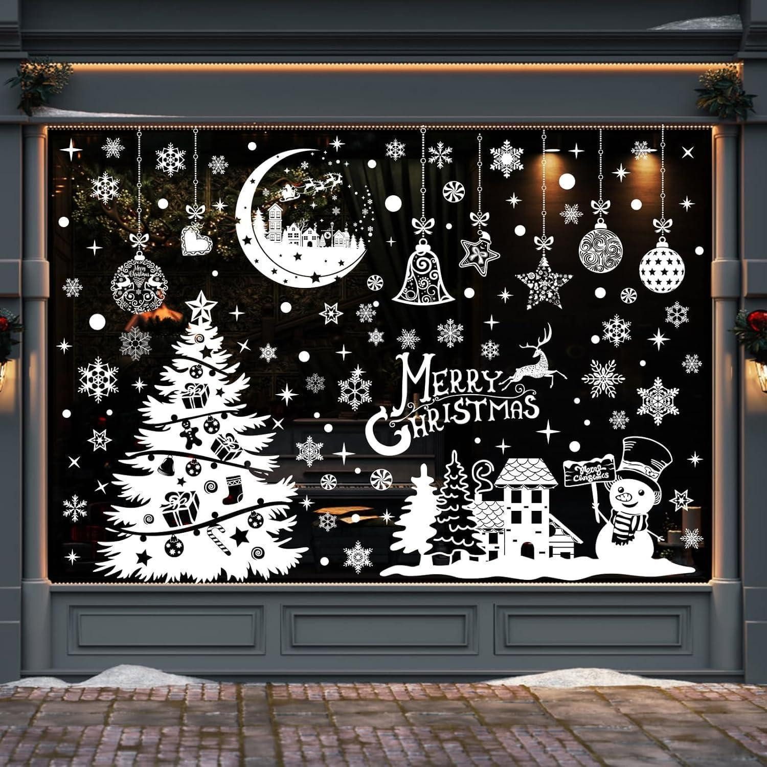 LuxusKollektion Fensterbild Fensterdeko Schneeflocken Weihnachten Statisch Haftend PVC