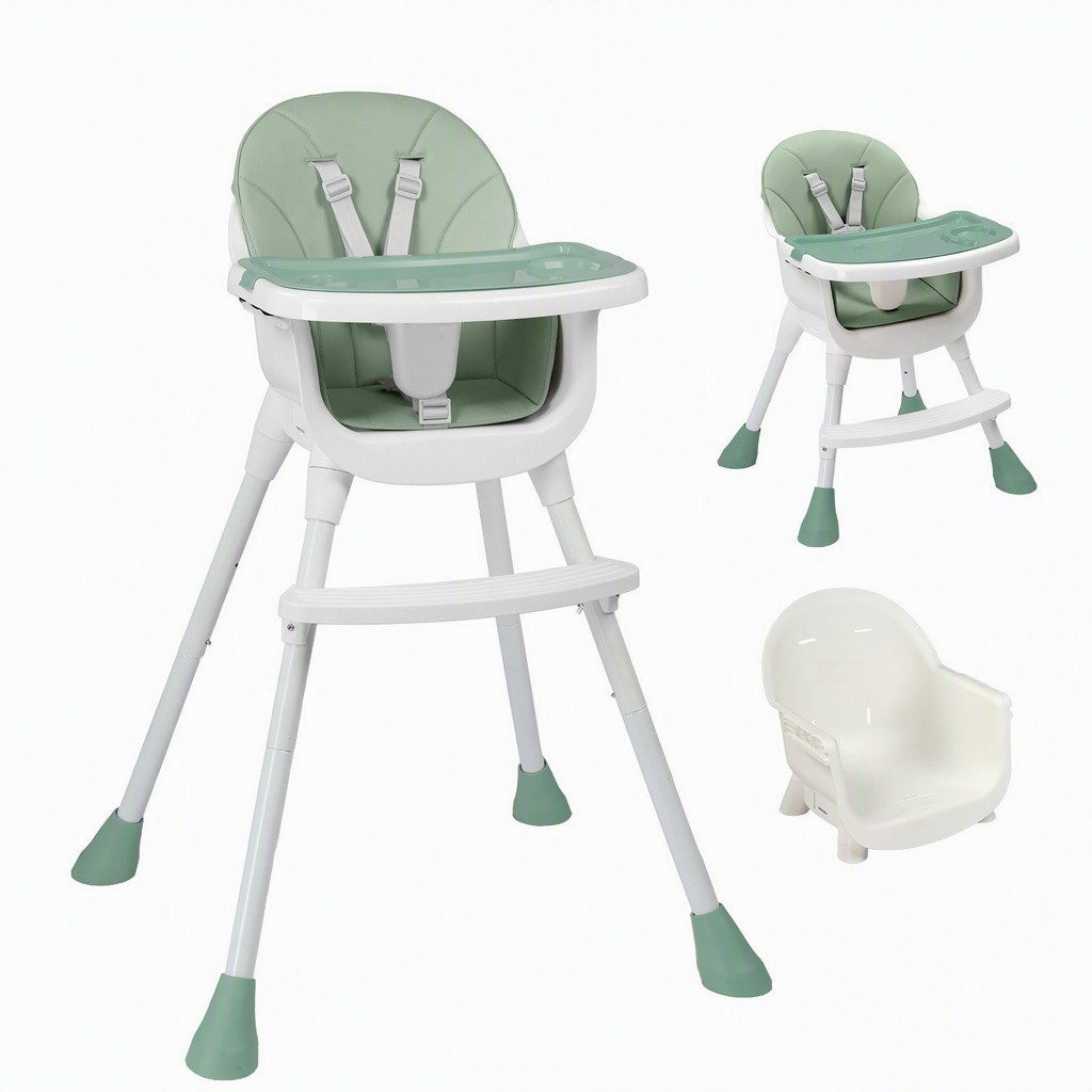 LALAHO Kinderstuhl 2-in-1 Babyhochstuhl Esszimmerstuhl mit Esstablett, Abnehmbares Tablett, Sicherheitsgurt, Einstellbare Höhe