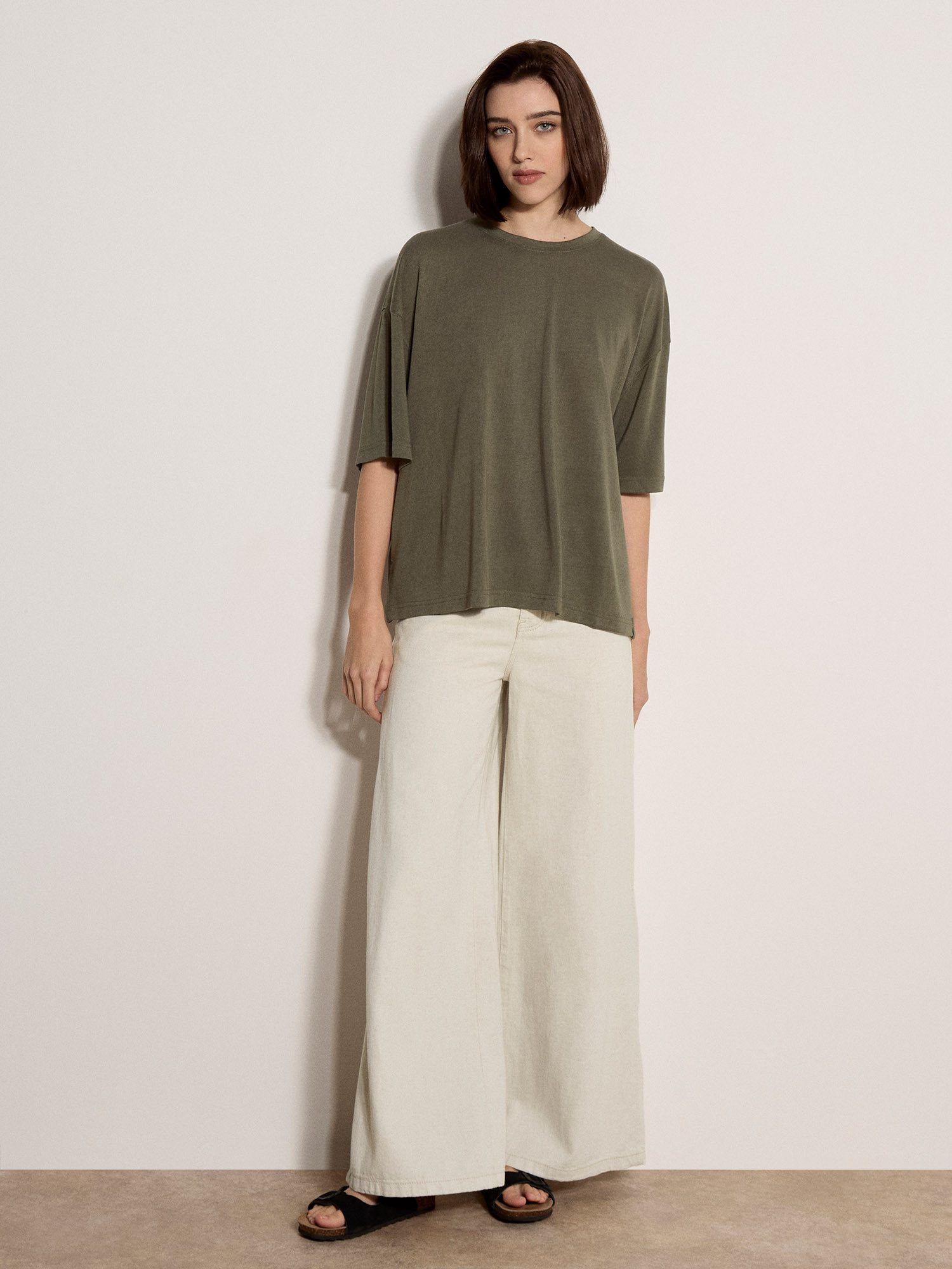 Apricot Oversize-Shirt Jersey-Oversize-T-Shirt (1-tlg) Einfarbig – Bild 4 von 4