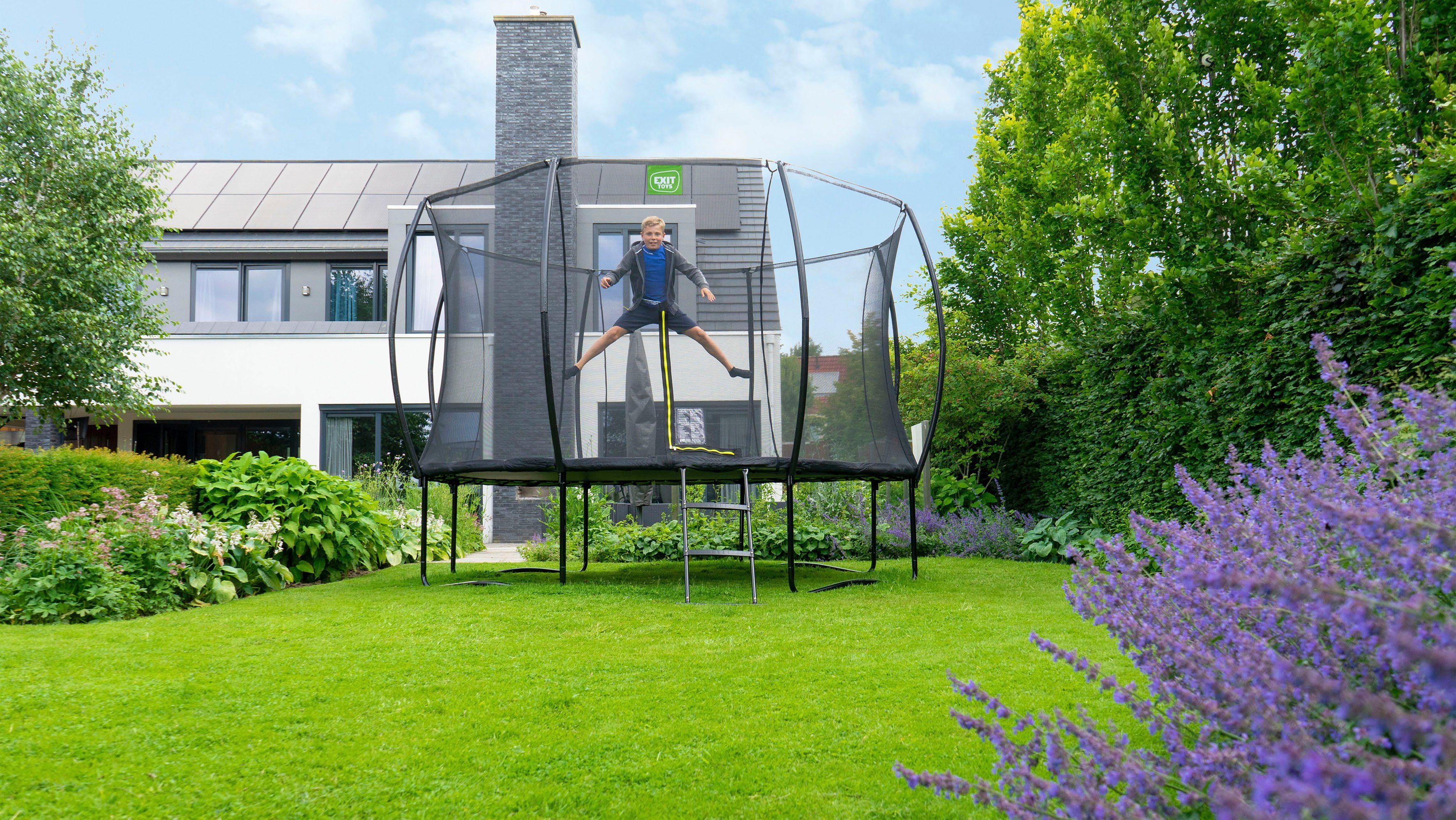 EXIT Gartentrampolin Silhouette, Ø 244 cm, mit Sicherheitsnetz