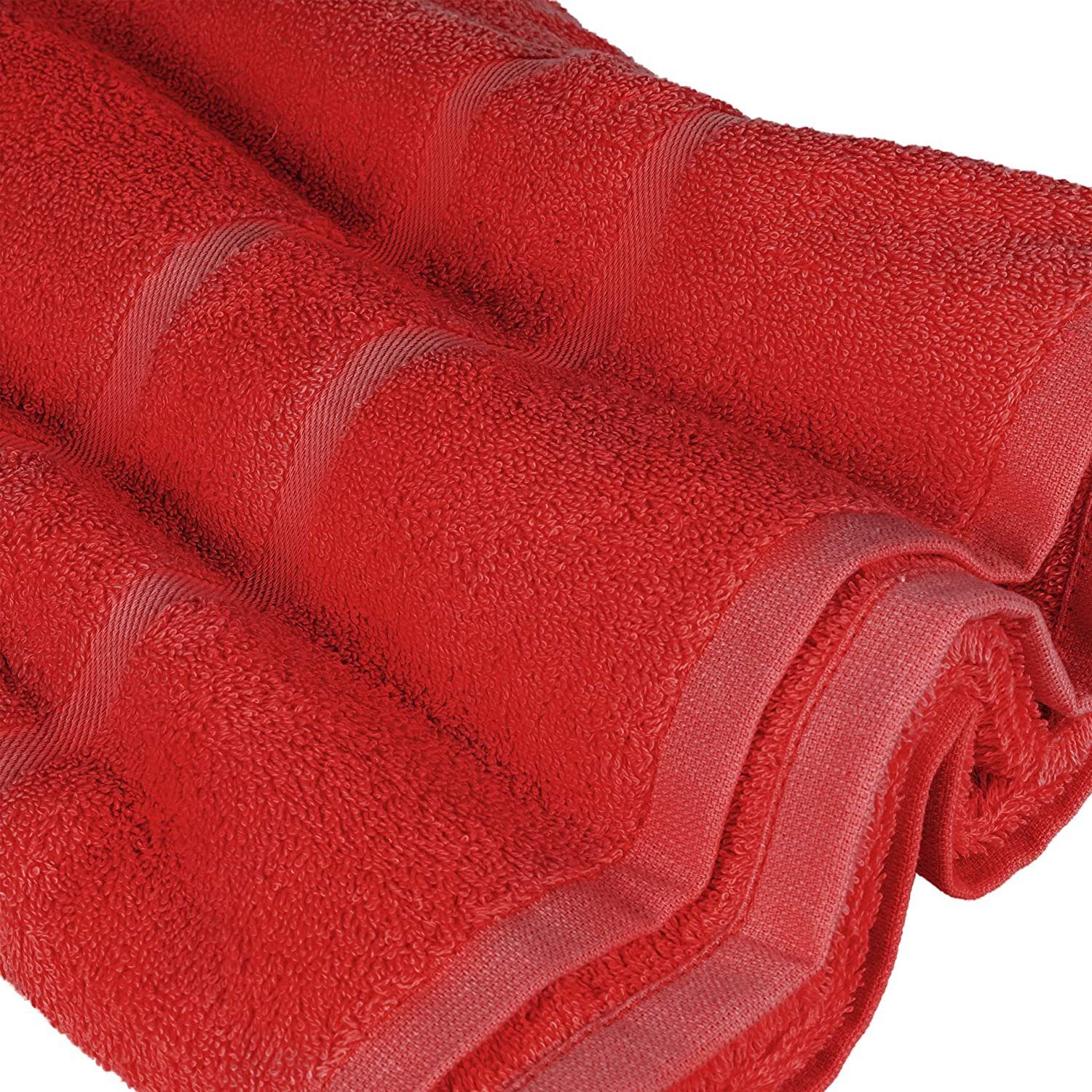 SET 2x Set Rot Handtücher Baumwolle, Duschtücher Gästehandtuch (Spar-SET) 4x StickandShine Handtuch 100% 4x