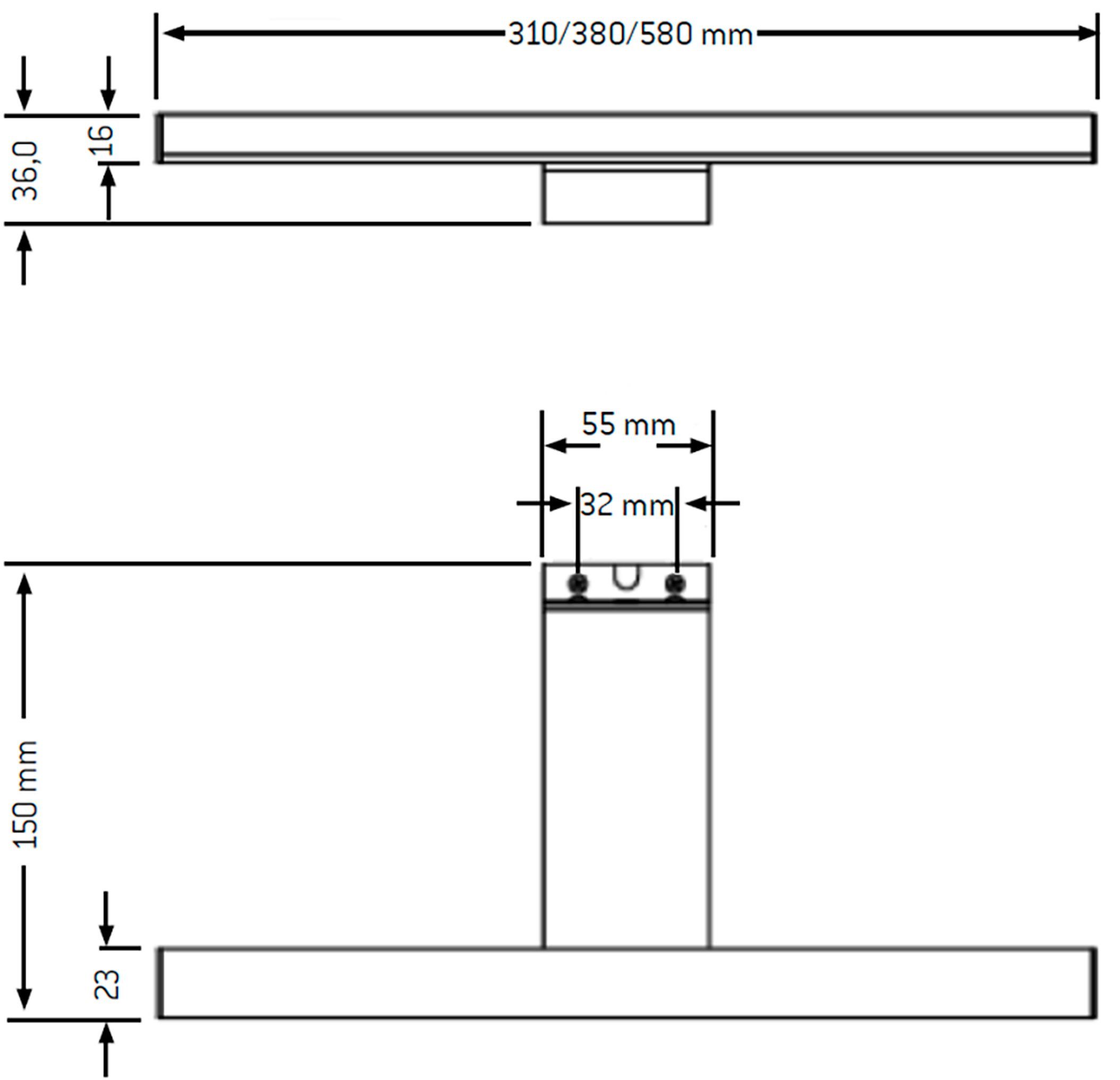 Spiegelleuchte fest Technologie und Lagan, Aufsatzleuchte LED energiesparende LED integriert, Transformator, inkl. Loevschall Moderne LED- Warmweiß,