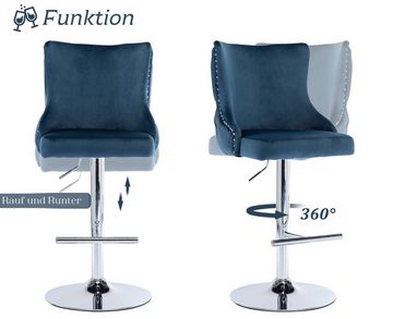 WAHSON OFFICE CHAIRS Barhocker Samt Barhocker 2er Set Barstuhl