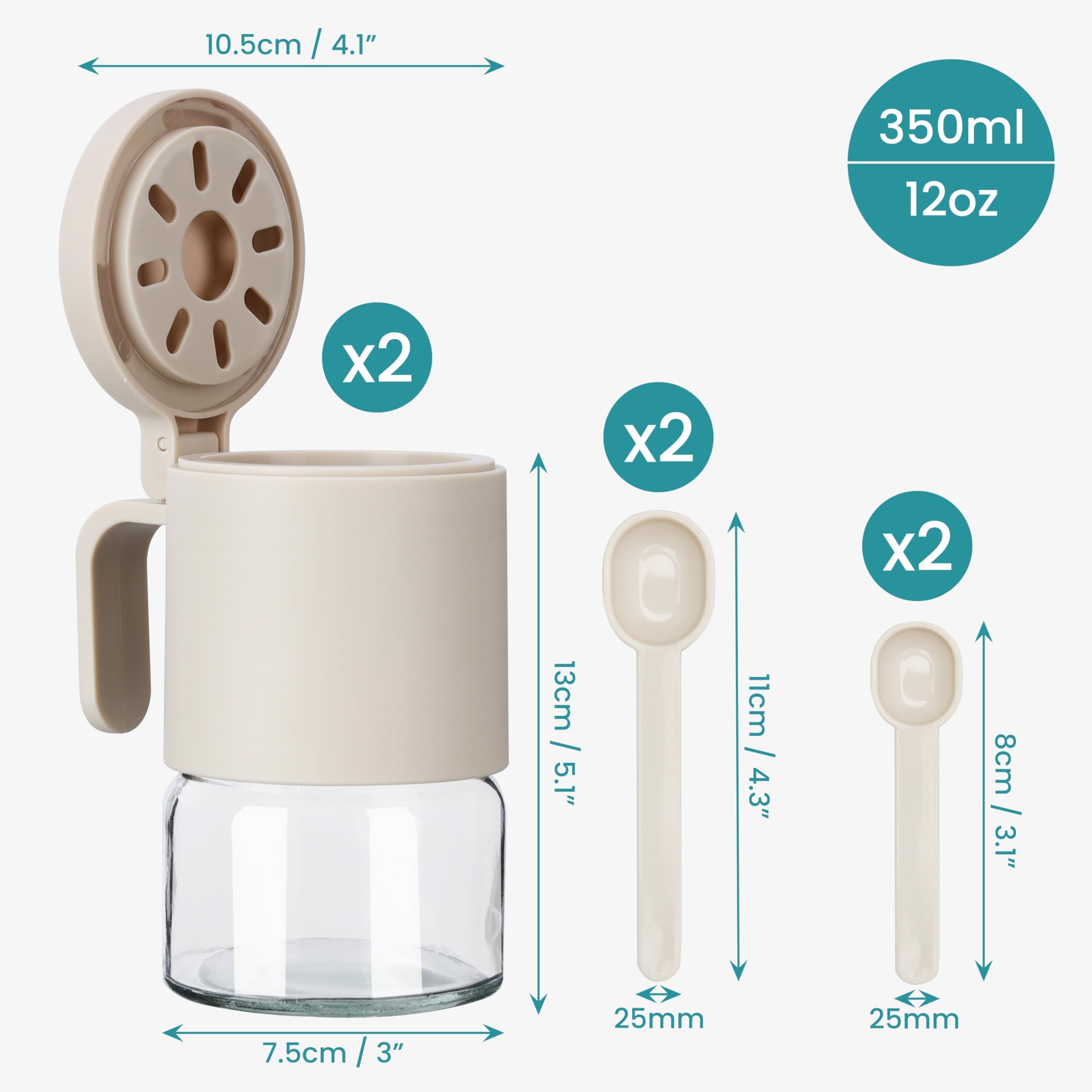 Belle Vous Gewürzstreuer Belle Vous 2er Gewürzdosen Set 350 ml mit Deckel und Löffel, (2-tlg)
