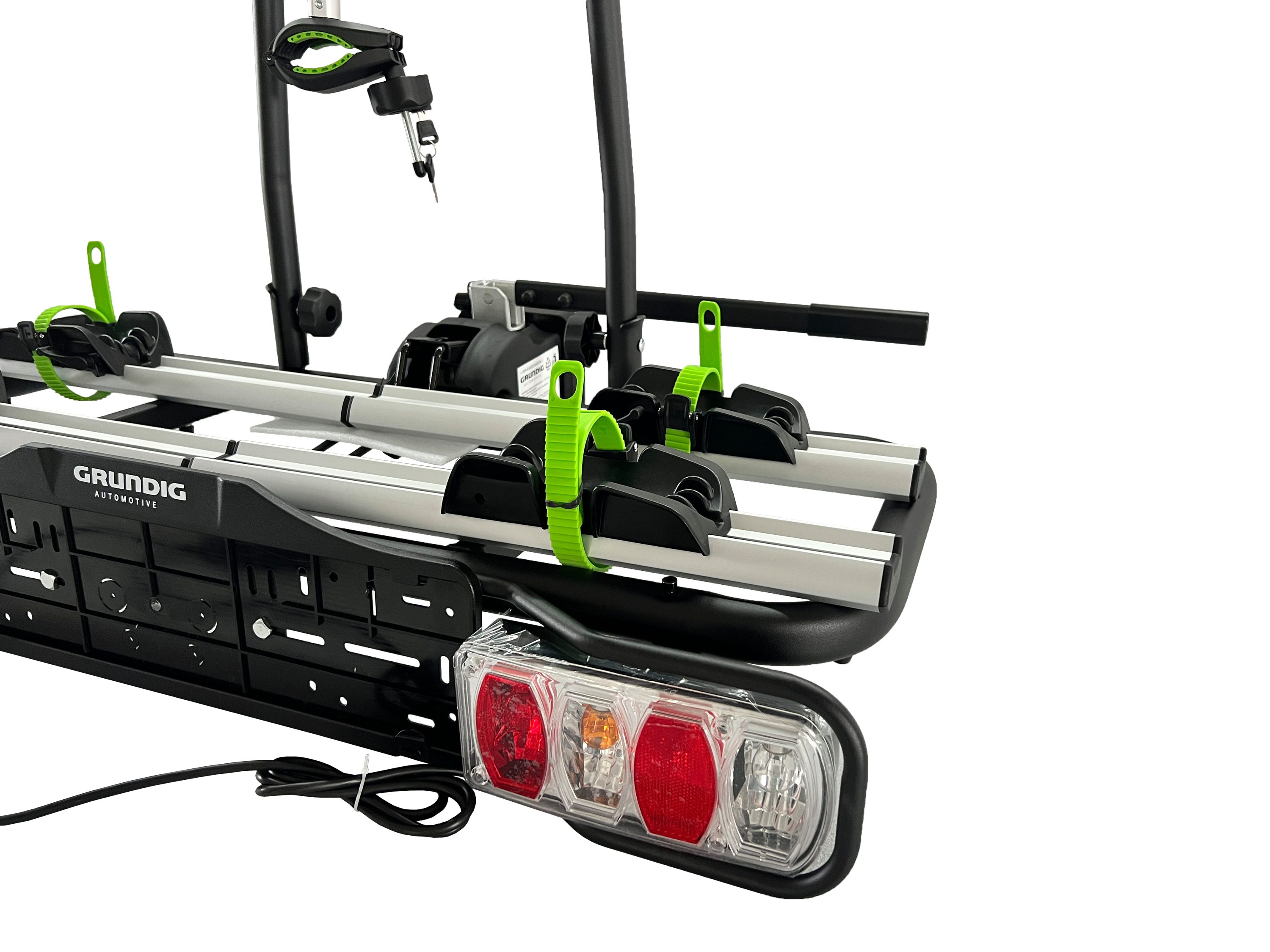 Grundig bicycle carrier Nizza 11-2EB rear carrier for 2 bicycles, e-bikes (bicycle carrier for 2 bicycles), 60 kg load capacity, 2 bicycles at 30 kg each