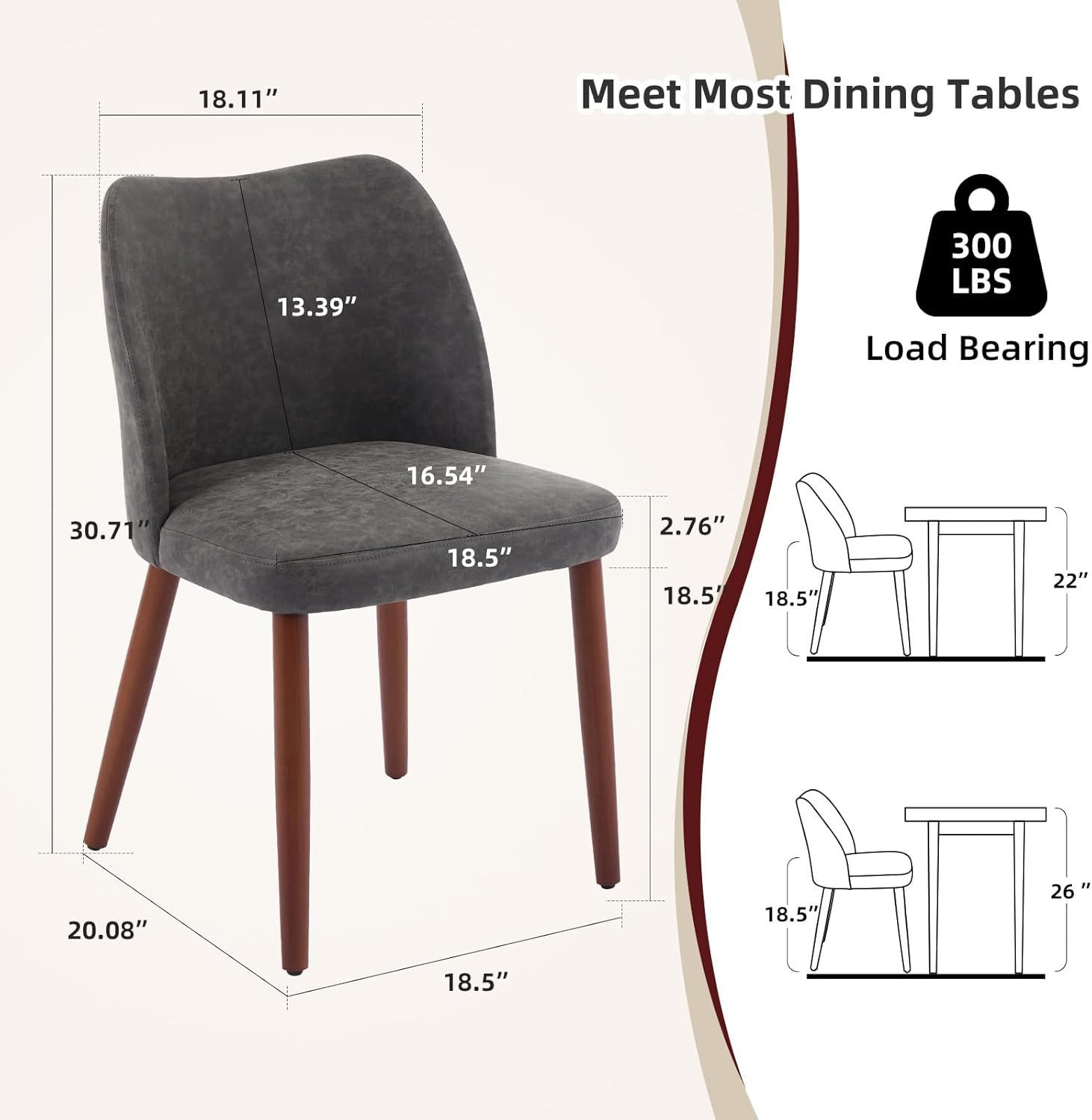 GarveeMore Esszimmerstuhl 2er-Set,Leinen gepolsterter Esszimmerstuhl mit Ho günstig online kaufen