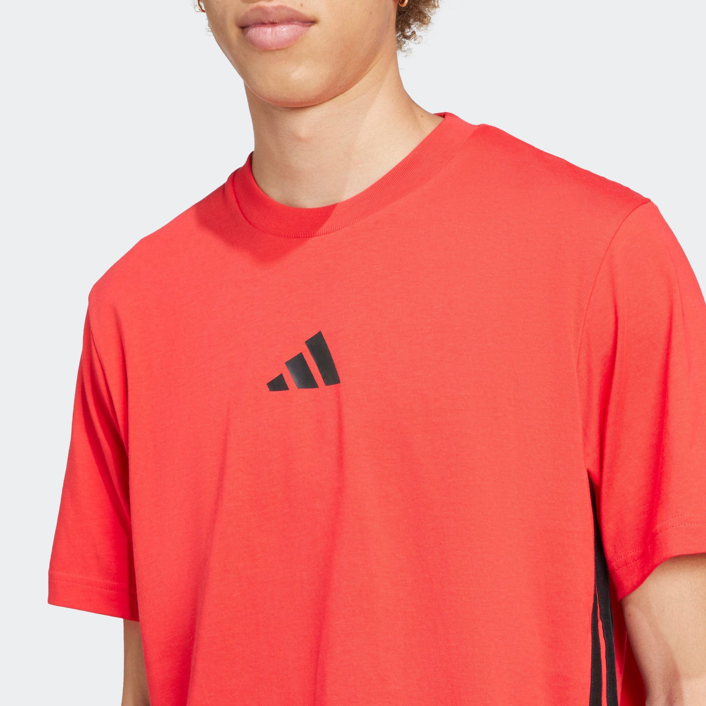adidas Sportswear T-Shirt ESSENTIALS 3-STREIFEN SINGLE JERSEY mit Rundhalsausschnitt, aus Baumwolle, weiches Single Jersey