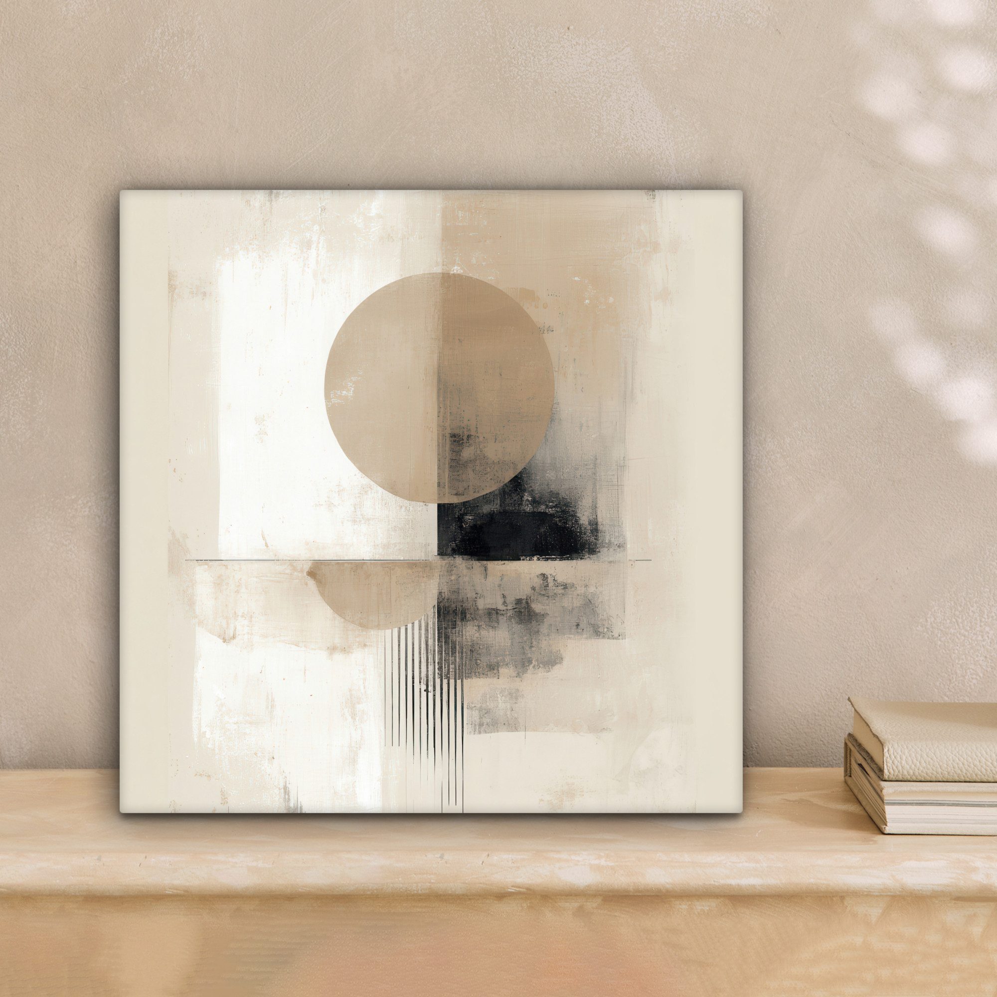 OneMillionCanvasses® Leinwandbild Kreis - Zusammensetzung - Tiefe - Beige, günstig online kaufen