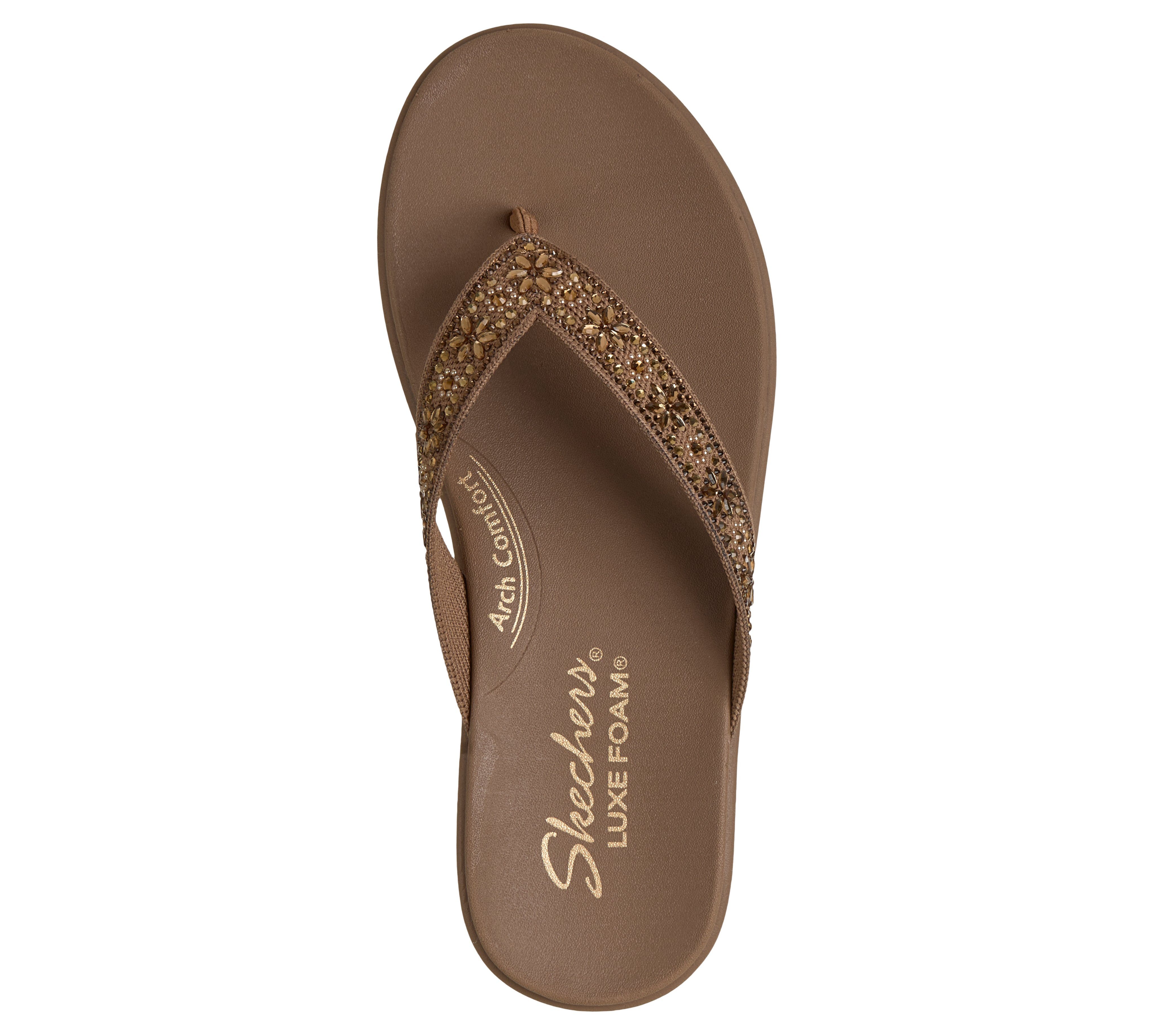 Skechers MEDITATION LUXE Zehentrenner Sommerschuh, Strandschuh, Urlaubsschuh mit Glitzersteine – Bild 5 von 5