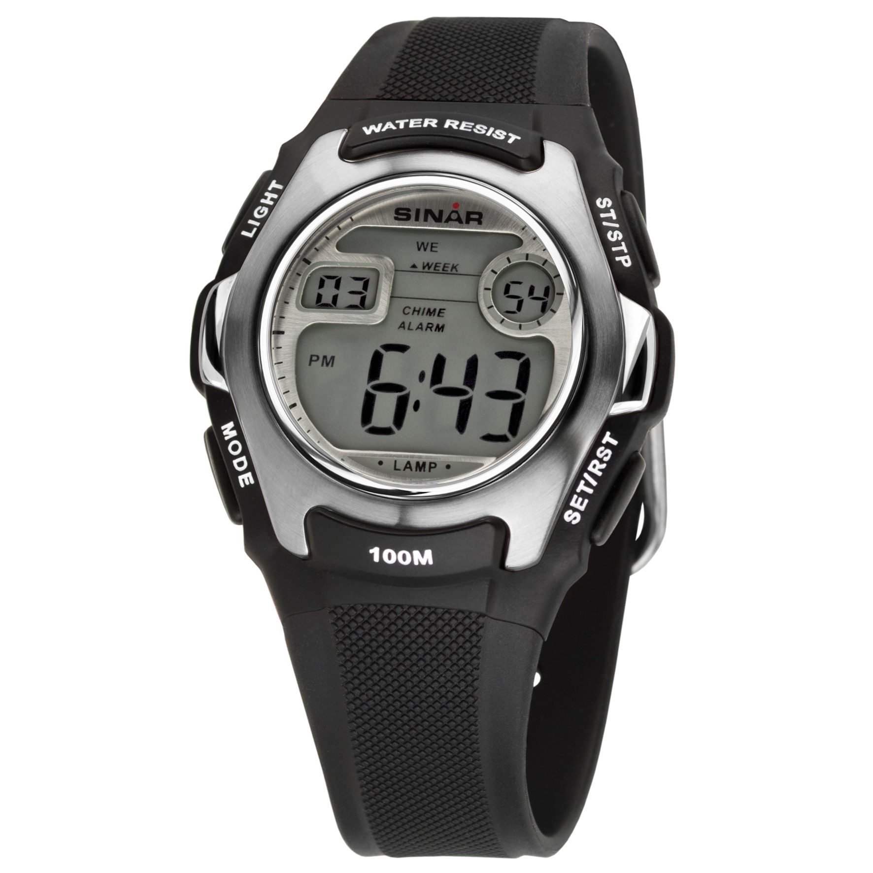 SINAR Digitaluhr XE-50 Jugend Armbanduhr Sportuhr PU-Band 10 bar, digital sportlich modern Geschenkidee Jugend Ø 36 mm