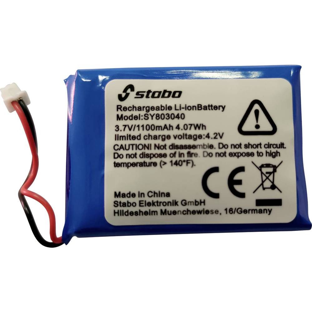 Stabo AKKU 3,7V, 1100MAH FC-400 II Akkupack Akku Stecker, Kabel Li-Ion 3.7 V Akku, Stecker, Kabel