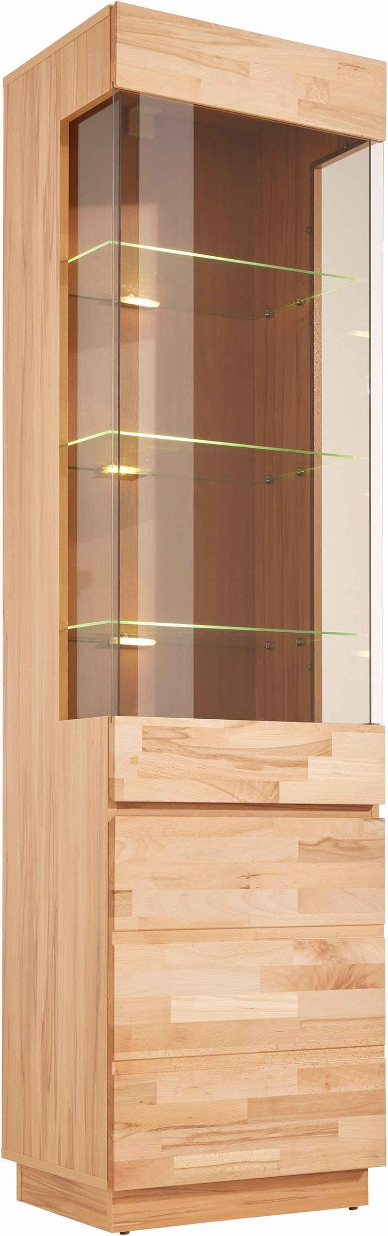 Home affaire Vitrine Höhe 184 cm, Türen aus Massivholz, mit Glaseinsatz