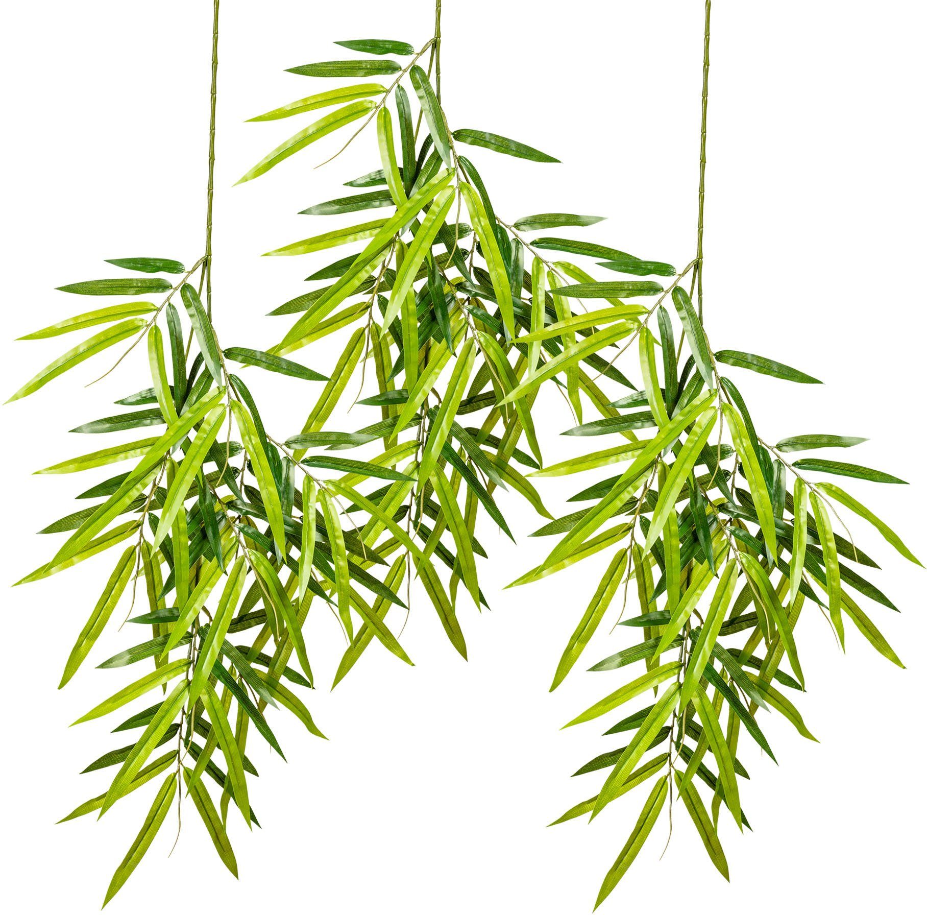 Kunstranke Bambuszweig, hängend Bambus, 80 3er Höhe green, Set Creativ cm