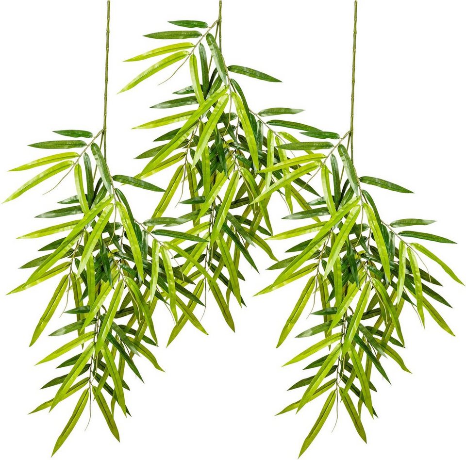 Kunstranke Bambuszweig, hängend Bambus, Creativ green, Höhe 80 cm, 3er Set