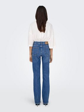 ONLY Bootcut-Jeans ONLEVERLY MW SWEET FLARED DNM CRO187 (Flared Jeans, Schlagjeans, ausgestellte Beinform, normale Leibhöhe) Baumwollmischung mit Stretch sorgt für ein angenehmes Tragegefühl