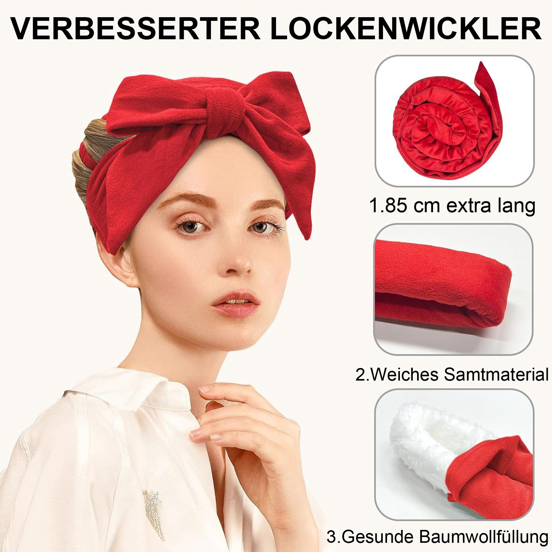 Mutig Lockenwickler 4 Stück Lockenwickler Ohne Hitze, Neu Rutschfest Heatless Curls, Hair Curler Overnight, Lockenwickler über Nacht, DIY Hair Curler Rollers Set Locken Ohne Hitzefür langes mittleres Haar