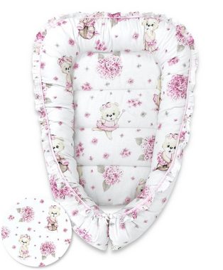 Babyhafen Bettnestchen 4-tlg Babynestchen Babykokon Kuschelnest Ballerina Teddy, (4-tlg)