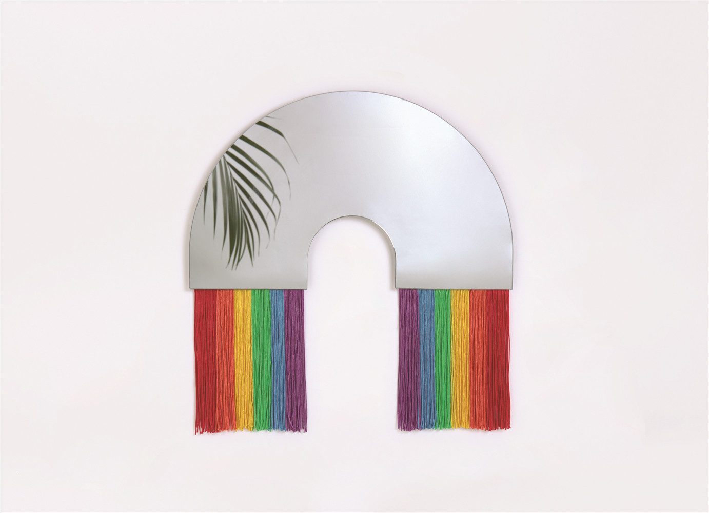 DOIY Wandspiegel Rainbow Spiegel (Regenbogen, 1-St., farbenfroh), mit bunten Stoffstreifen