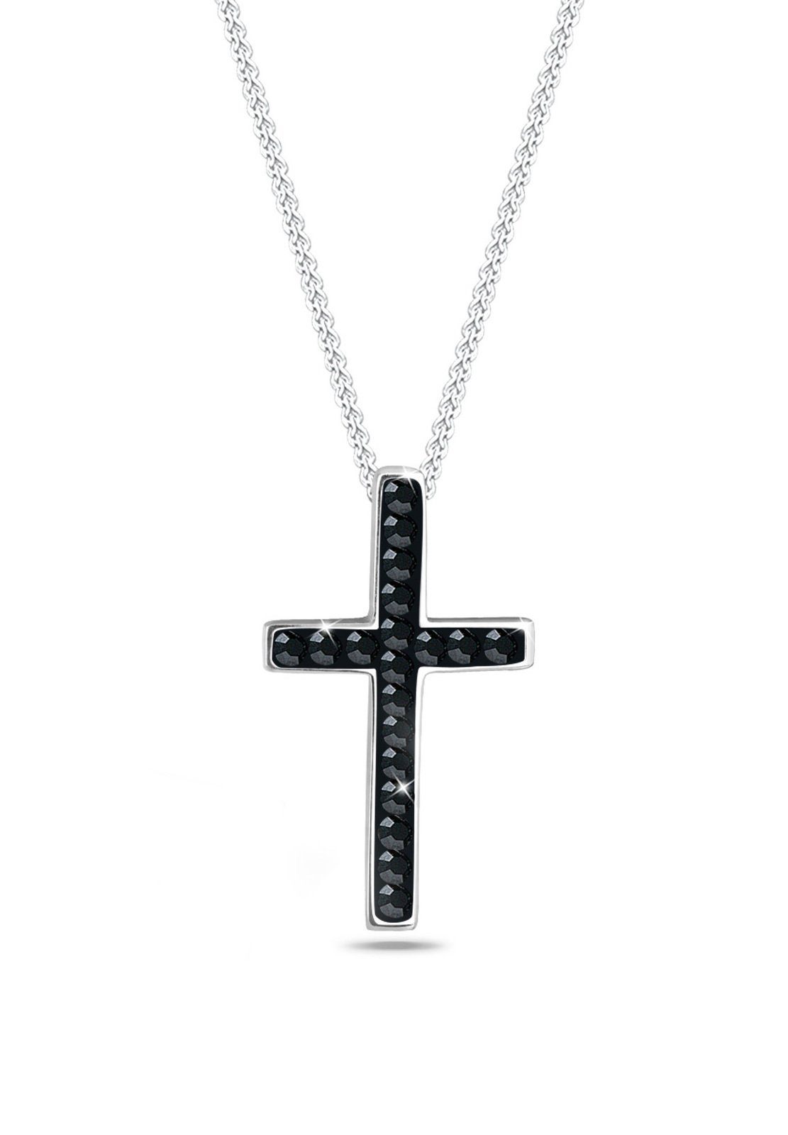 Elli Kette mit Anhänger Kreuz Religion 925 Sterling Silber, mit Kristallen günstig online kaufen