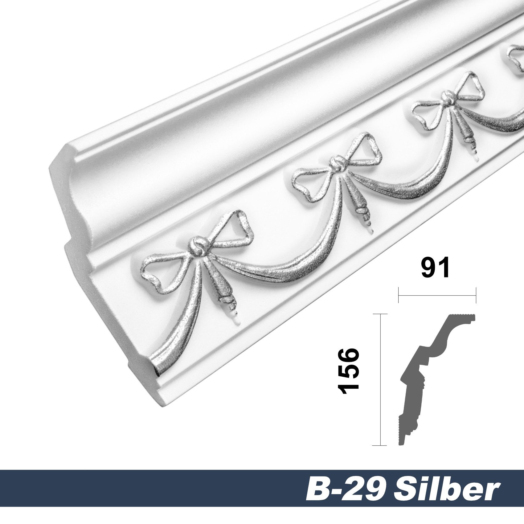marbet design Stuckleiste B-29 silber, Max günstig online kaufen
