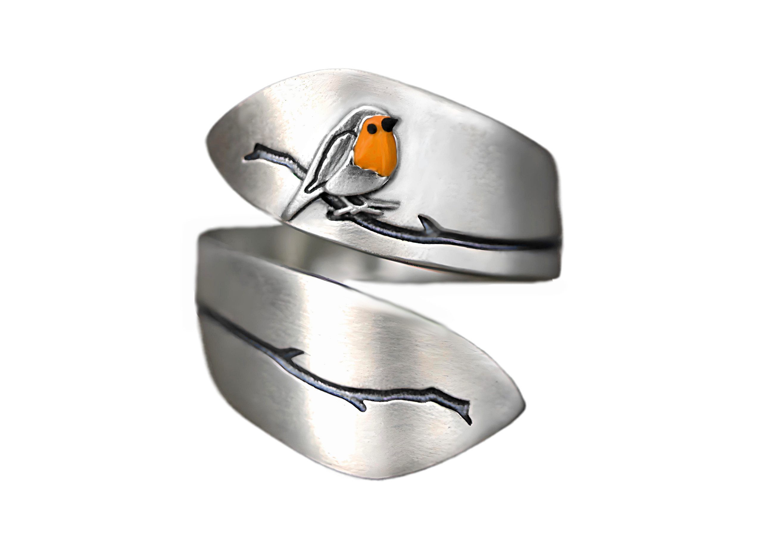Villa Sorgenfrei Schmuckmanufaktur Silberring Rotkehlchen Spiralring 925 Si günstig online kaufen