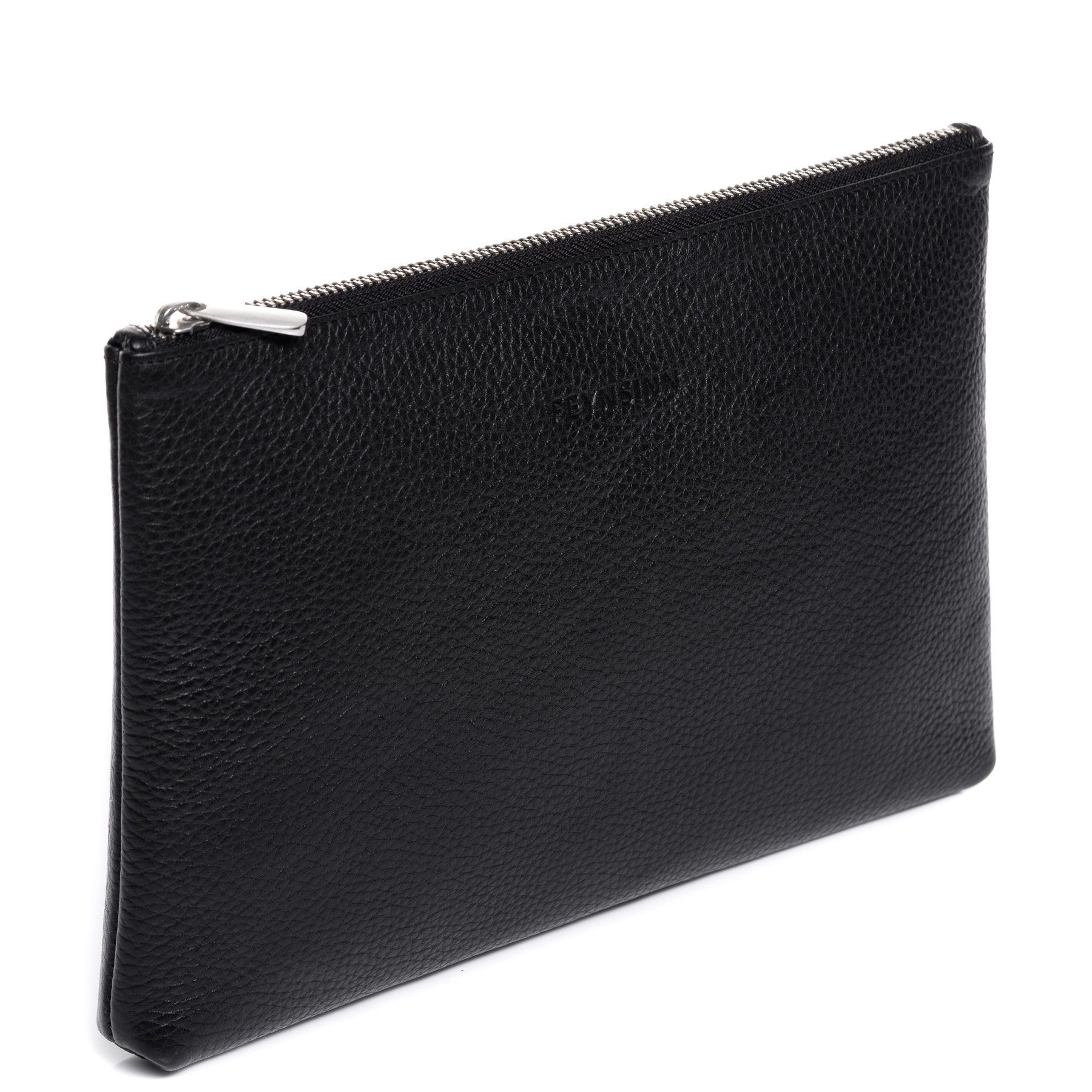 FEYNSINN Umhängetasche echt Leder Kosmetiktasche groß schwarz NEA, Add-On Kosmetiktasche echt Leder Damen, Make up Tasche schwarz