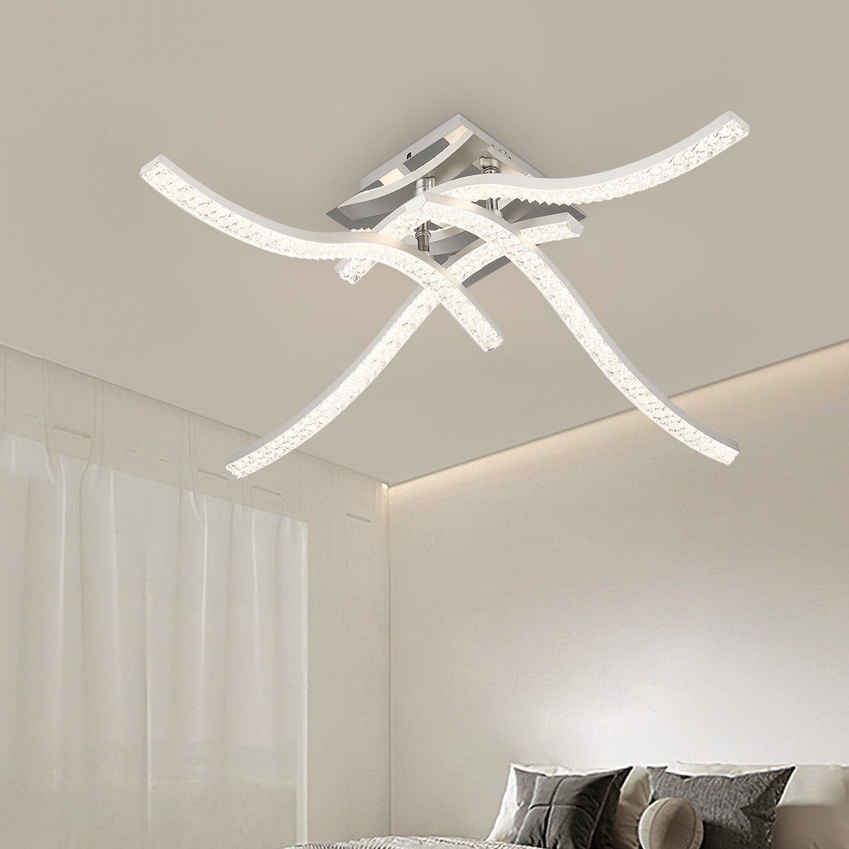 oyajia Deckenleuchte Kristall LED Deckenlampe 3/4 günstig online kaufen