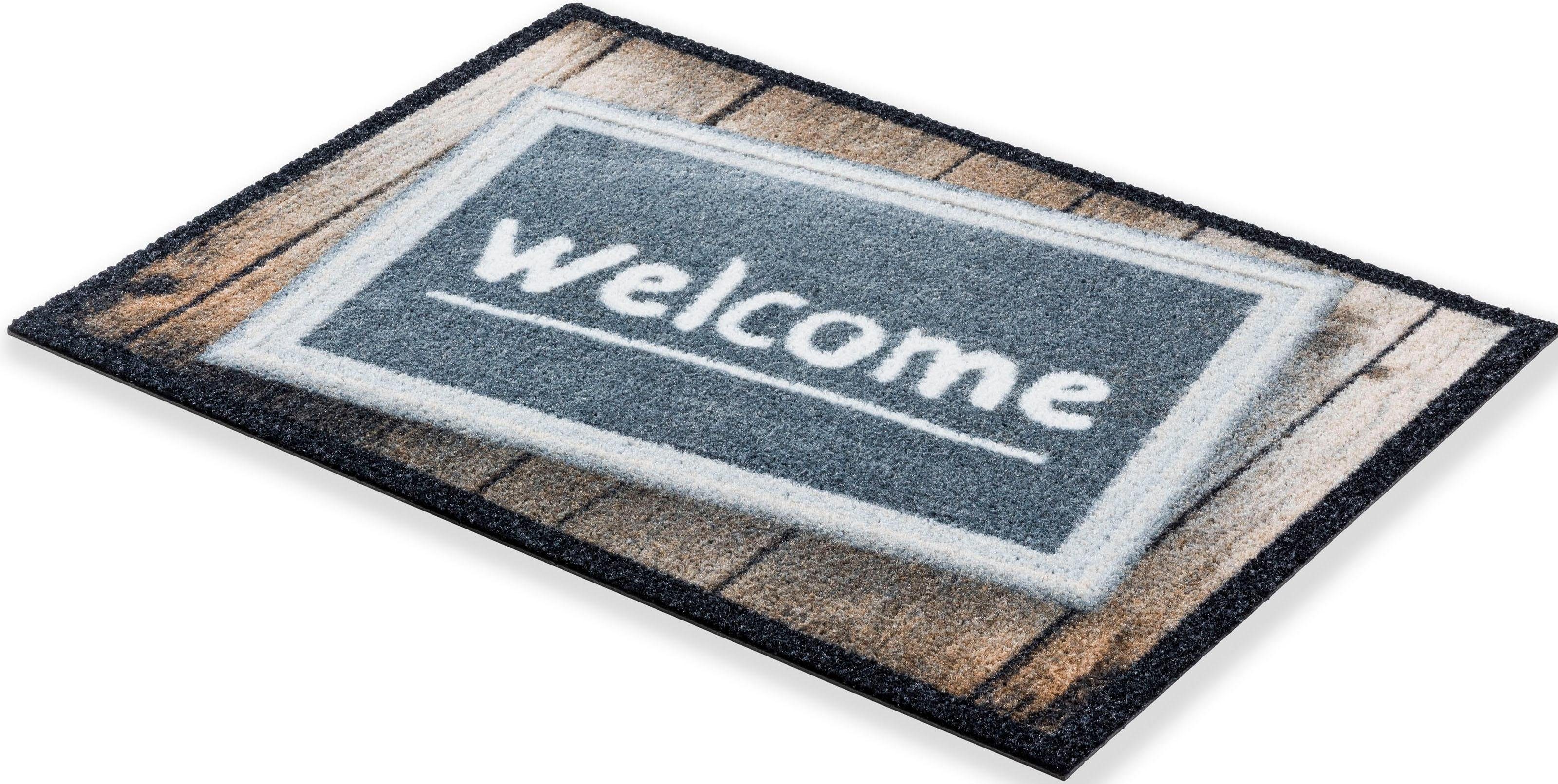 ASTRA Fußmatte Deco Brush 1630, Welcome, rechteckig, Höhe: 7 mm, Schmutzfangmatte, mit Spruch, In -und Outdoor geeignet