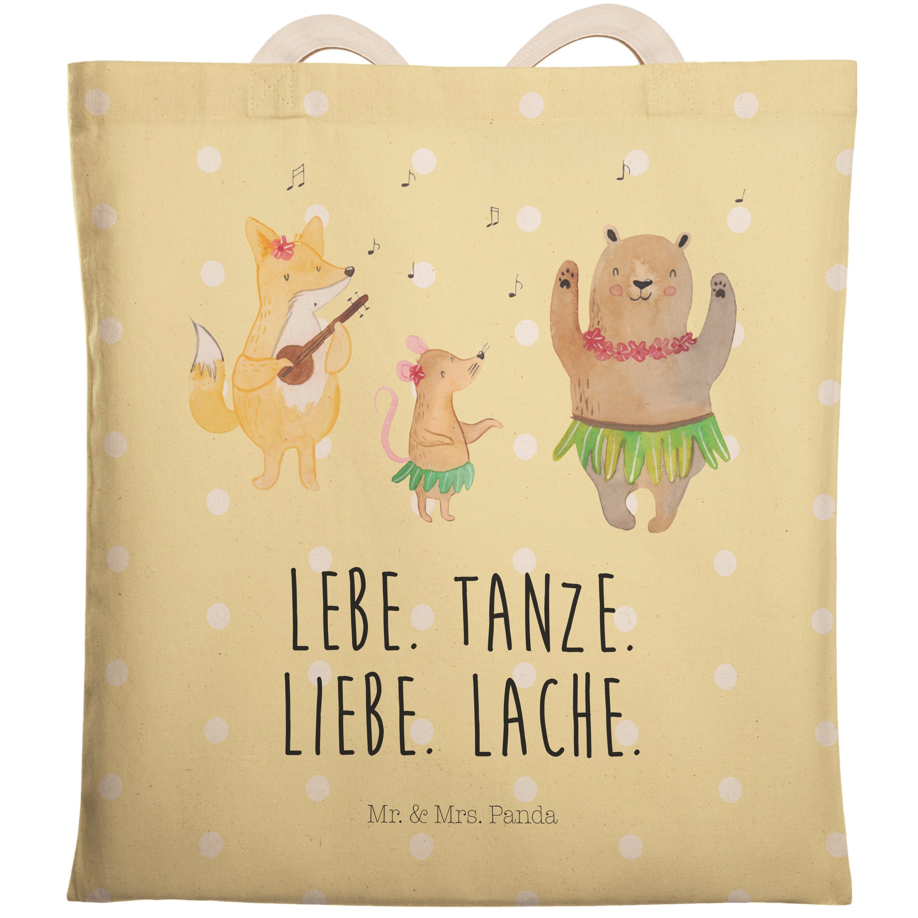 Mr. & Mrs. Panda Tragetasche Waldtiere Aloha - Gelb Pastell - Geschenk, lustige Sprüche, Baumwollt (1-tlg)