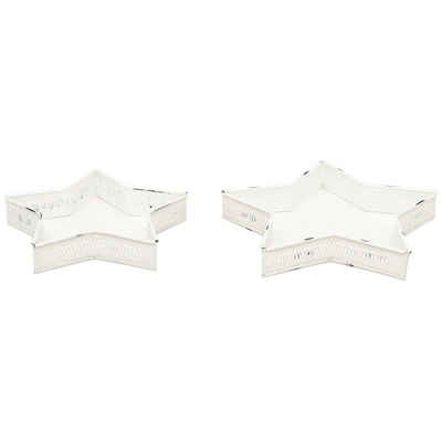 Exner GmbH Garten- & Wohnaccessoires Dekotablett Tablett Set/2 ClairBlanc - weiß - Metall - 25x25x4 cm - 29,5x29,5x5 cm