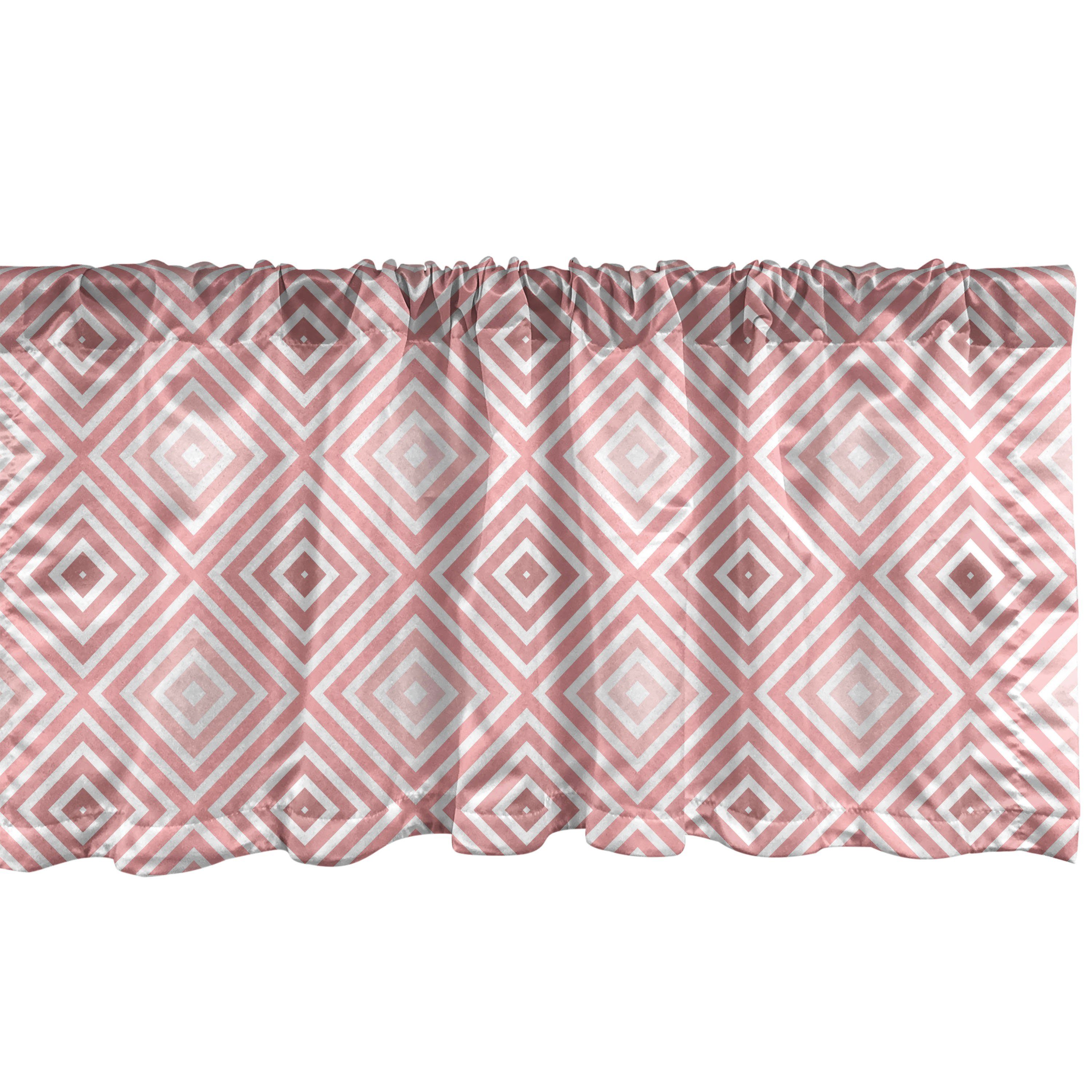Schlafzimmer Volant Stripes Vorhang mit Scheibengardine Microfaser, Rhombus Dekor Stangentasche, Abakuhaus, Küche Geometrisch für Linie