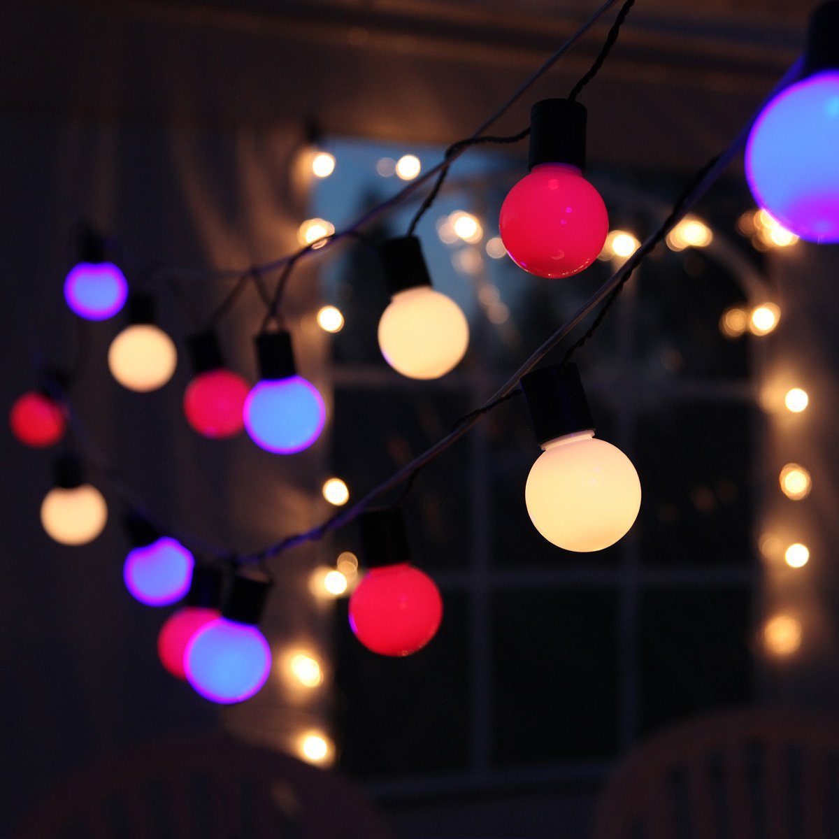 STAR TRADING LED-Lichterkette »LED Party Lichterkette f. Terrasse Balkon 20  bunte Kugeln L: 5,7m mit Haken pastelfarben«, 20-flammig online kaufen |  OTTO