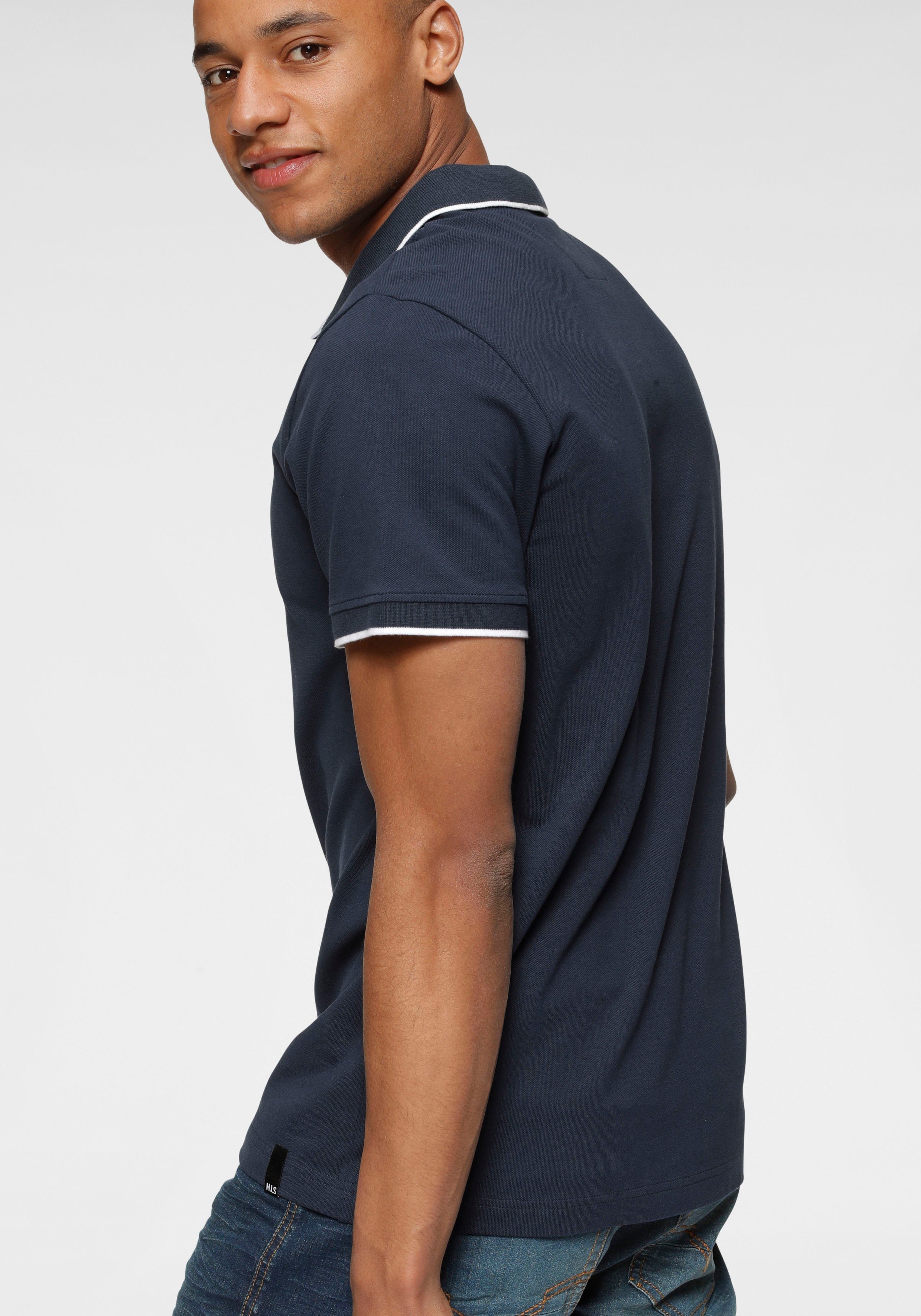 H.I.S Poloshirt Kurzarm, schmal geschnitten, mit Polokragen, aus Piqué-Stof günstig online kaufen