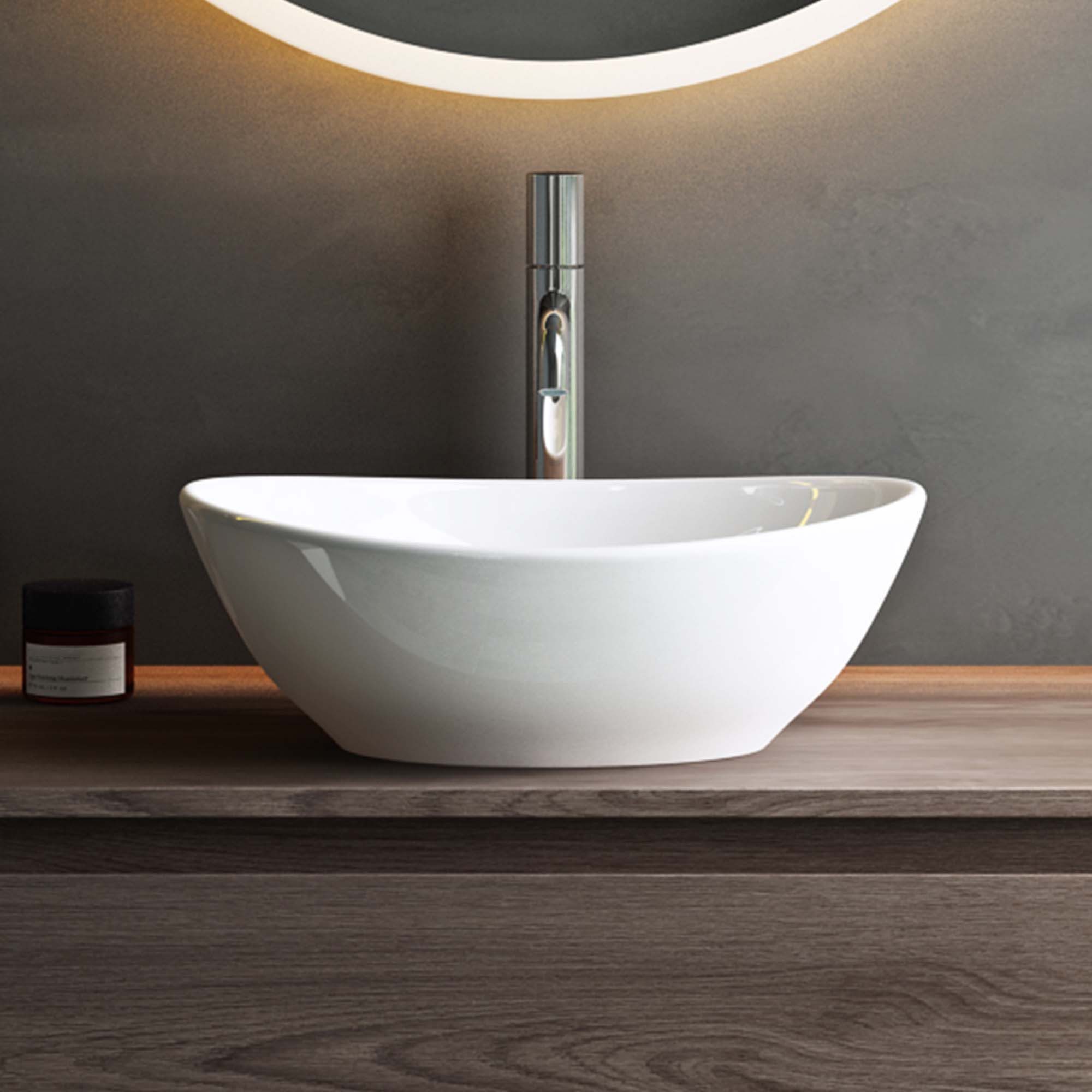 Mai & Mai Aufsatzwaschbecken Waschbecken keramik Aufsatzwaschbecken Oval Waschtisch Br205