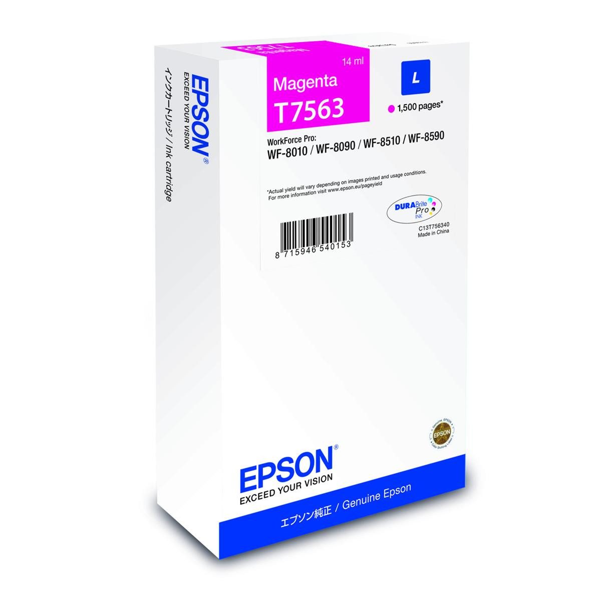Epson Tintenpatrone C13T75634N T7563 1.500S magenta Tintenpatrone