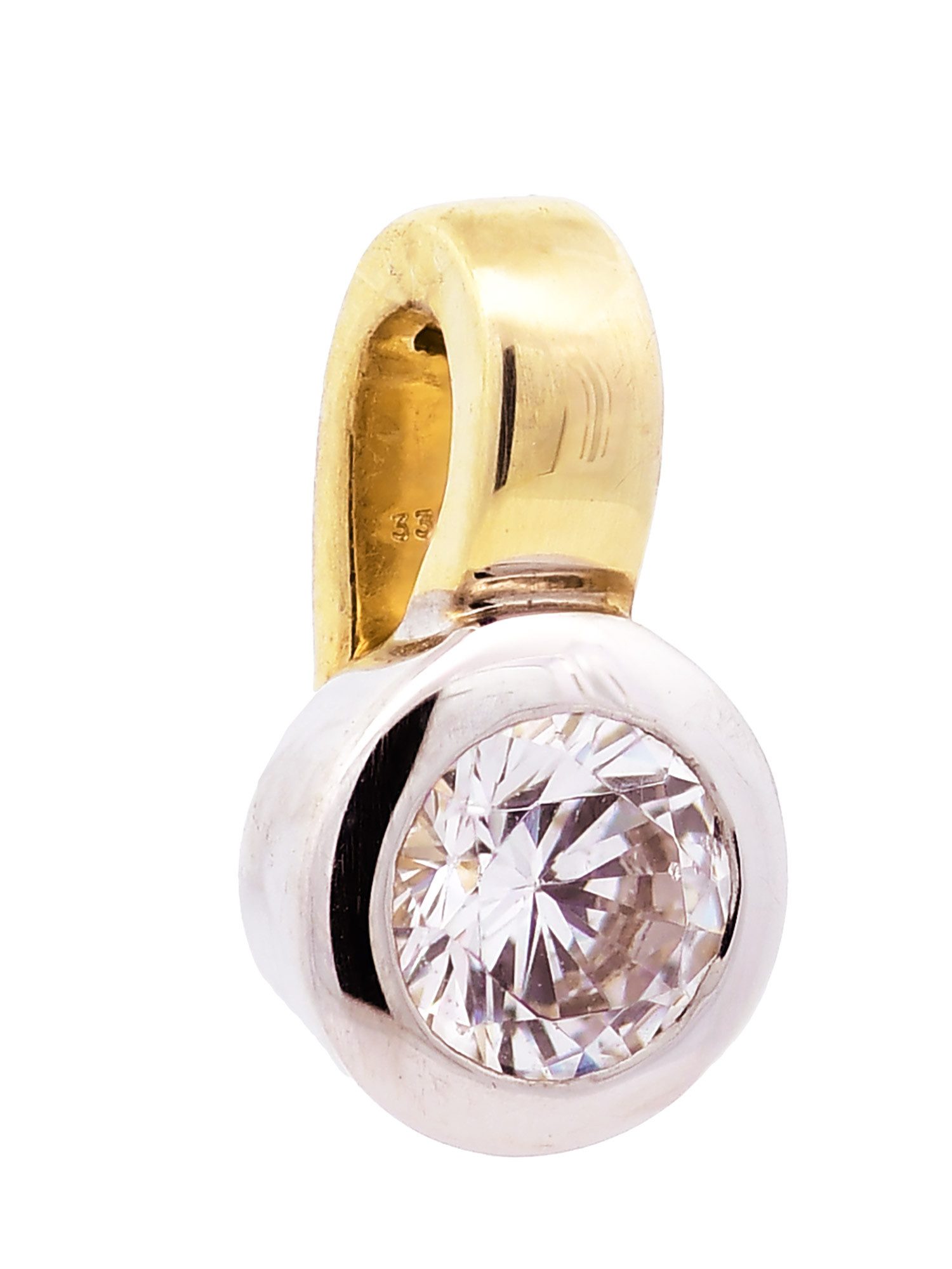HOPLO Kreuzanhänger Anhänger Zirkonia 333 Gold mit vergoldeter Silberkette 36 cm, Made in Germany