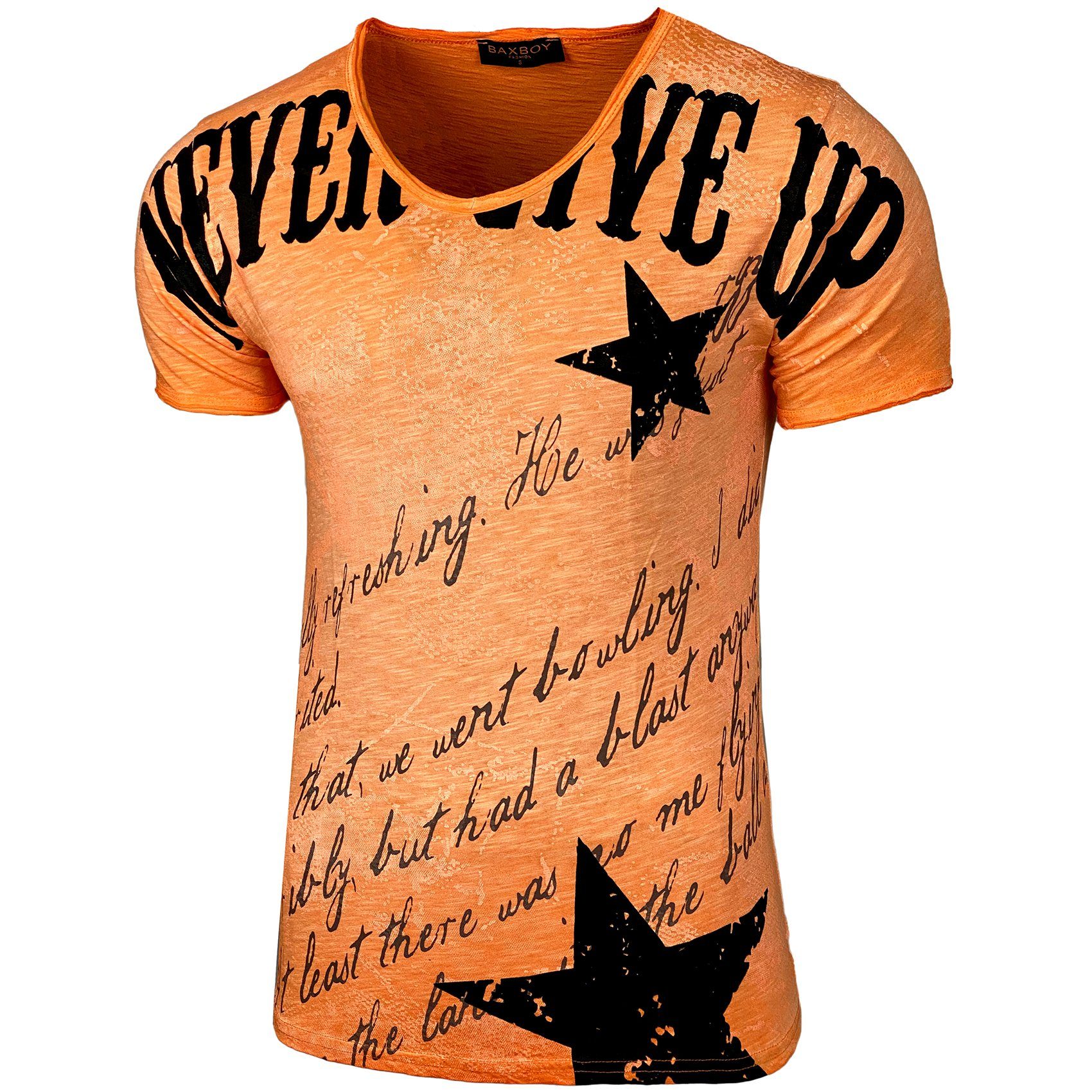 Baxboy T-Shirt Baxboy T-Shirt » Never Give Up « mit sportiven Prints B-300