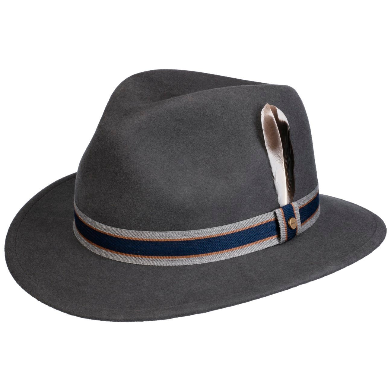 Stetson (1-St) dunkelgrau Filzhut Wollfilzhut