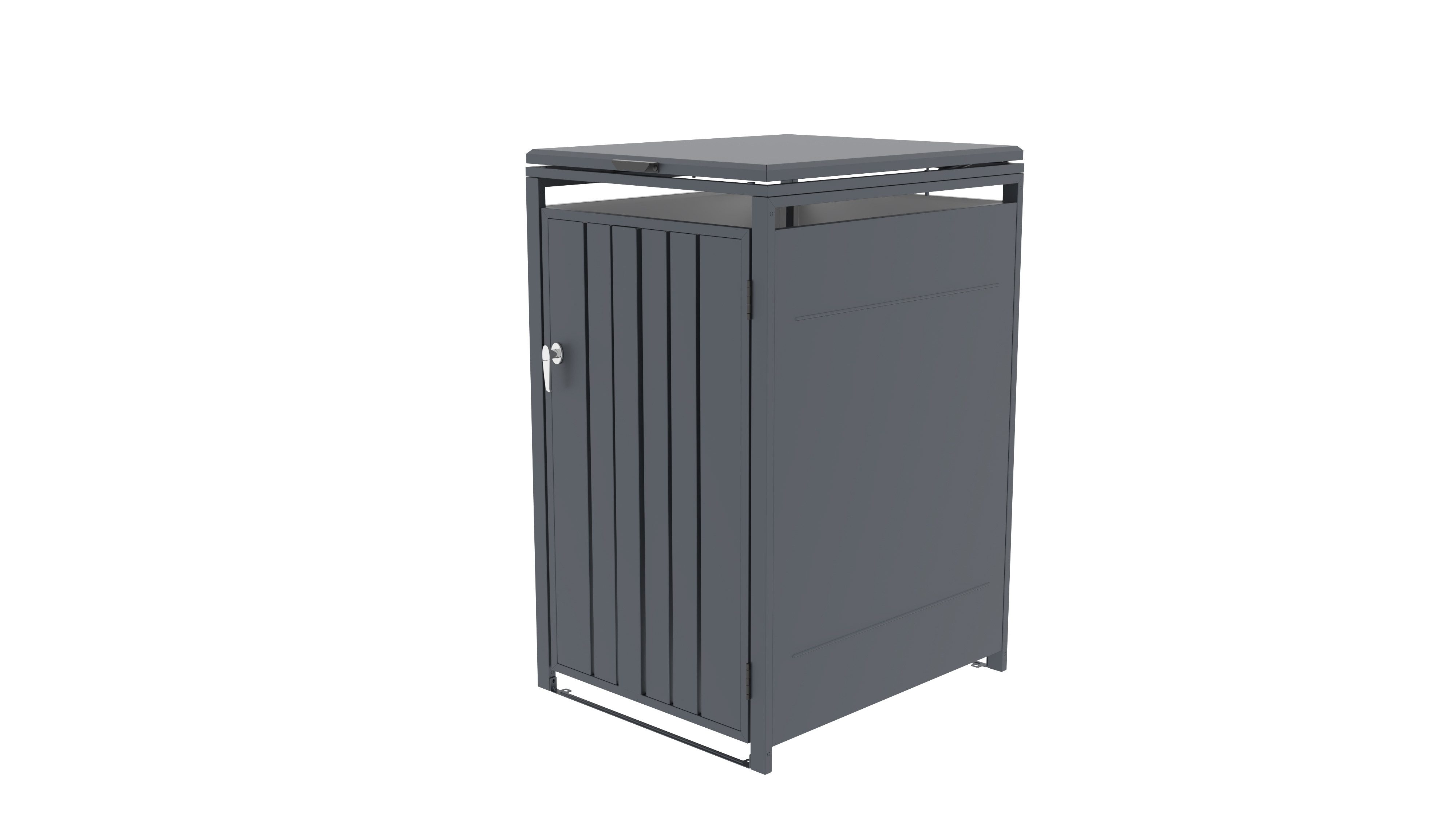 KONIFERA Mülltonnenbox Bilbao Premium, Metall pulverbeschichtet, Deckel mit Gasdruckfeder, abschließbar, BxTxH: 68x80x117 cm